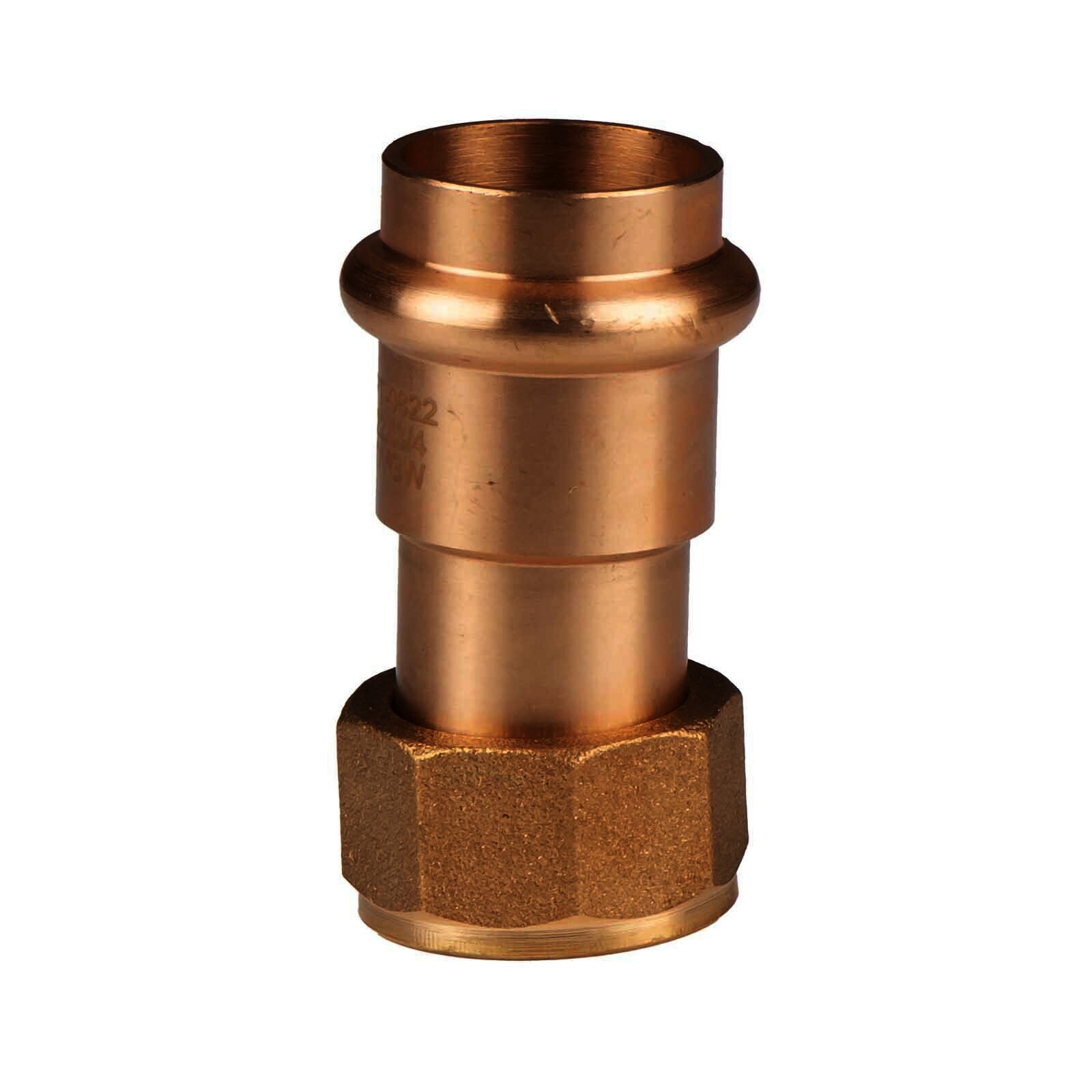 Kupfer Pressfitting Übergang aus Rotguss 15 mm - 1/2" AG V+M-Kontur DVGW