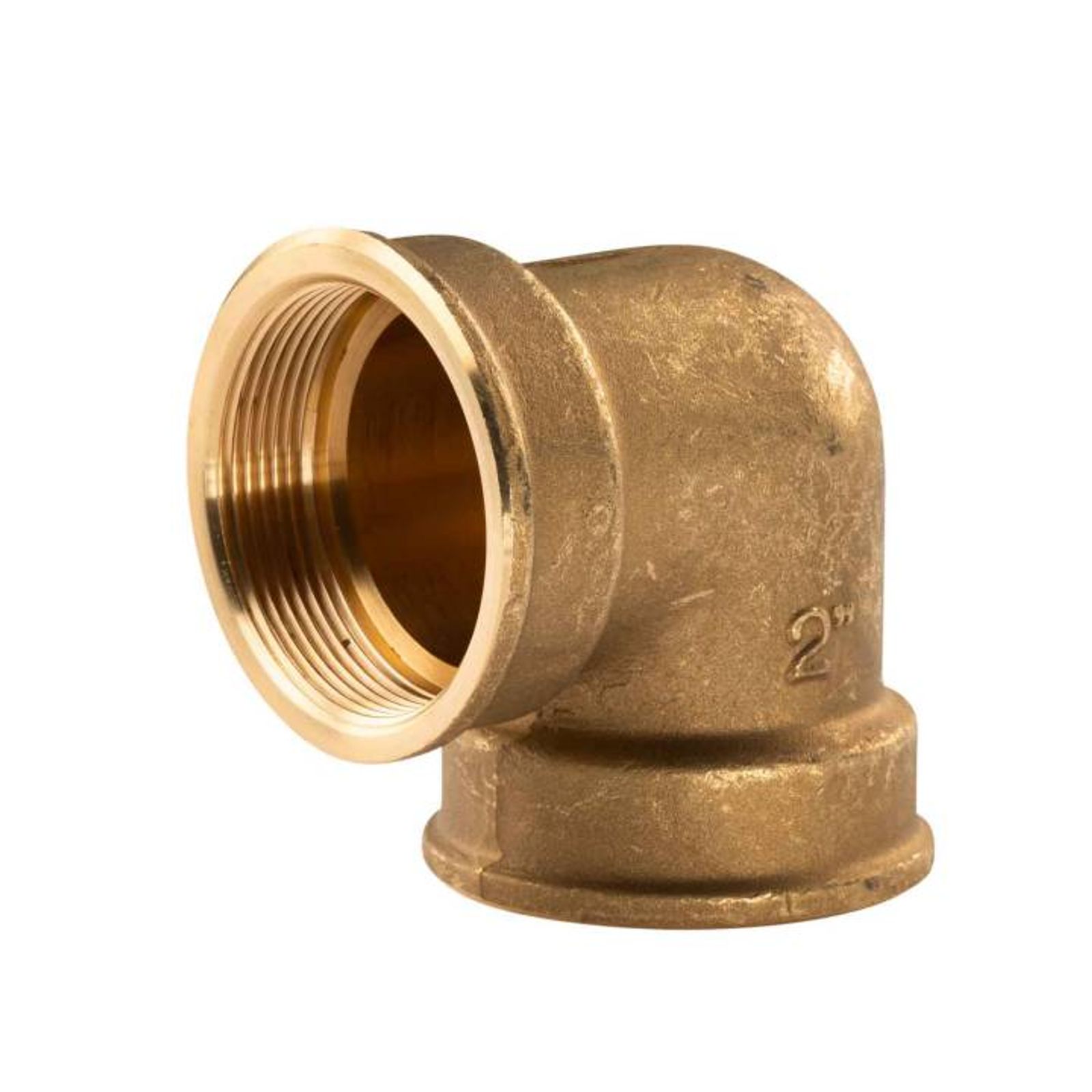 Messing Gewinde-Fitting 90° Winkel 2"IG - 2''IG (DN 50) - schwere Ausführung