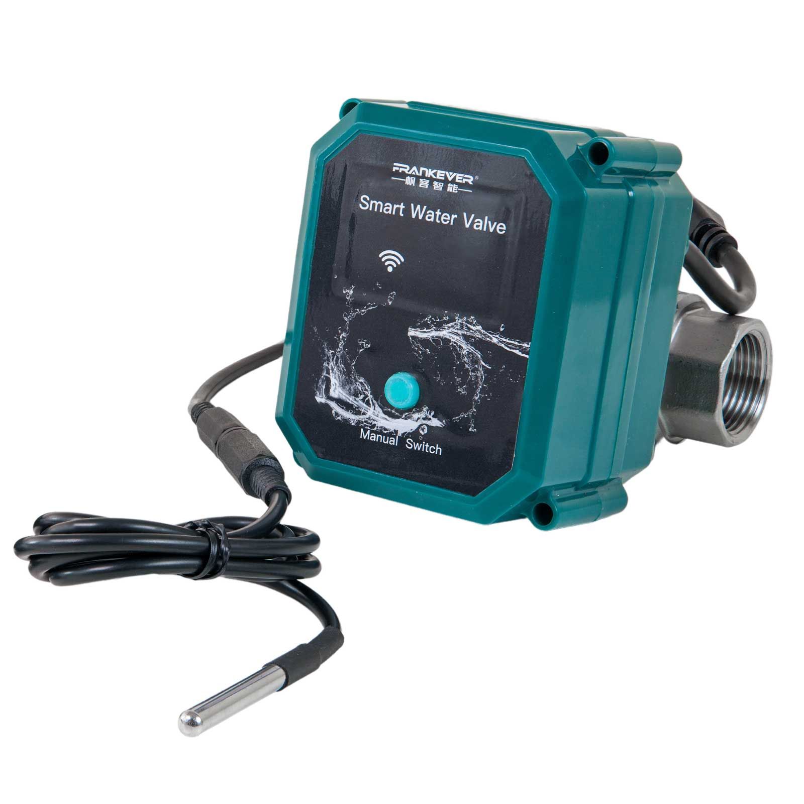Shelly Smart Wasserschutz-Set - FrankEver Wasserventil DN25 + Flood Gen4 Wassersensor