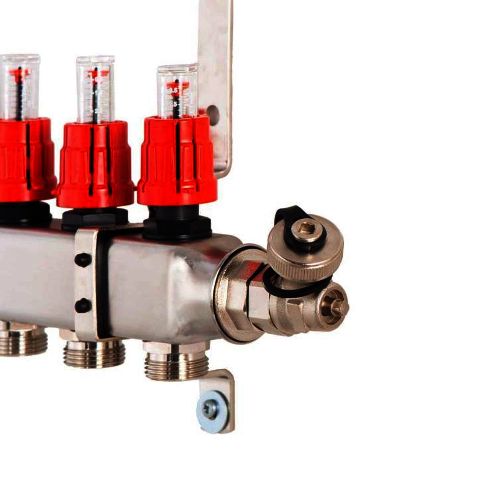 Heizkreisverteiler BASIC für Fußbodenheizung 3 Heizkreise mit Kugelhahn-Set