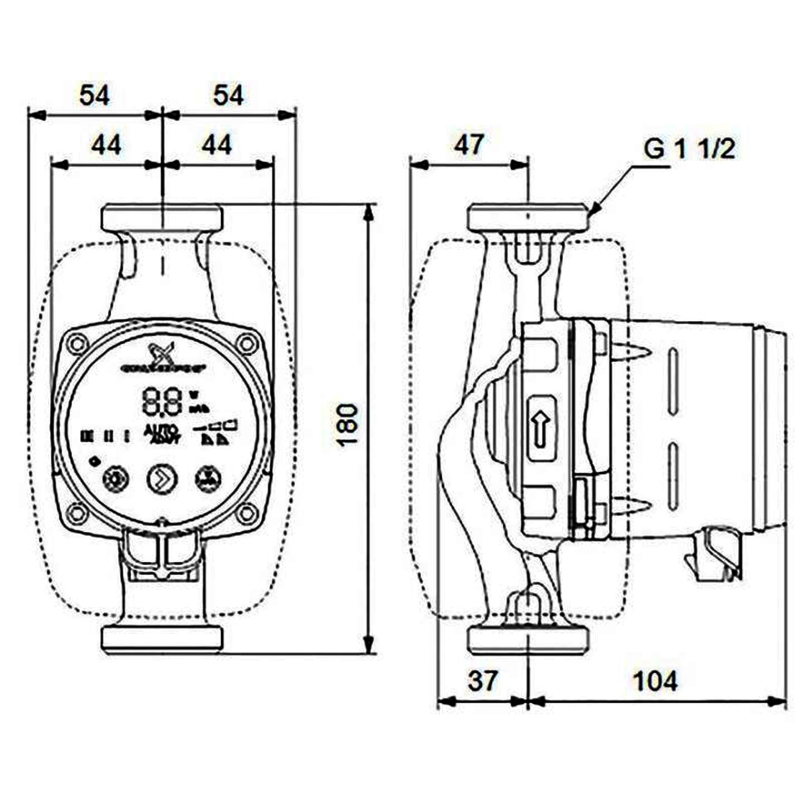 Grundfos Alpha2 Hocheffizienz-Umwälzpumpe 25-60 N 180 mm