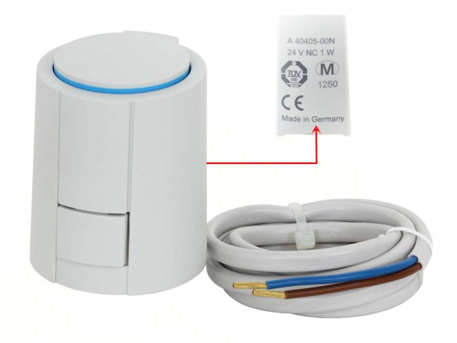 Stellantrieb Fußbodenheizung 24 V AC NC Alpha 5 Ventilanpassung VA10 - 10 Stück