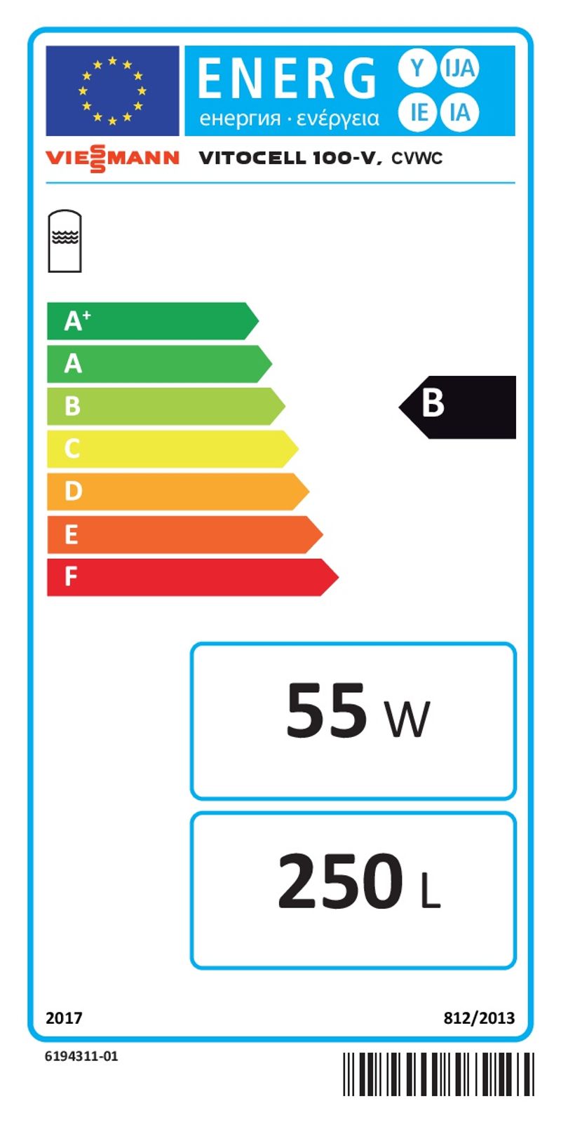 Viessmann Paket Vitocal 150-A Luft/Wasser-Wärmepumpe 6,5 kW AWO-M-E-AC 151.A08 230V Monoblock mit Speicher Vitocell 100-V CVWC 250l