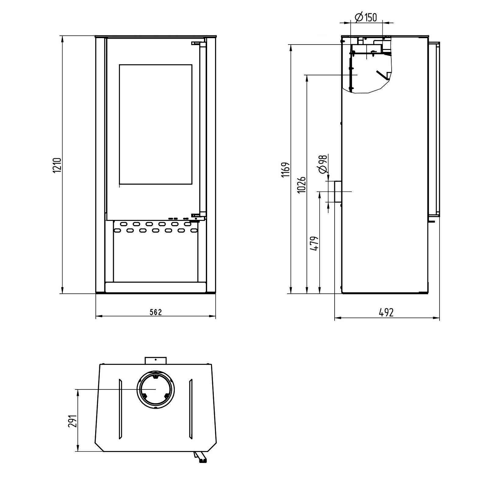 Wamsler Kaminofen Turon KF 113-20 Stahl schwarz 8 kW