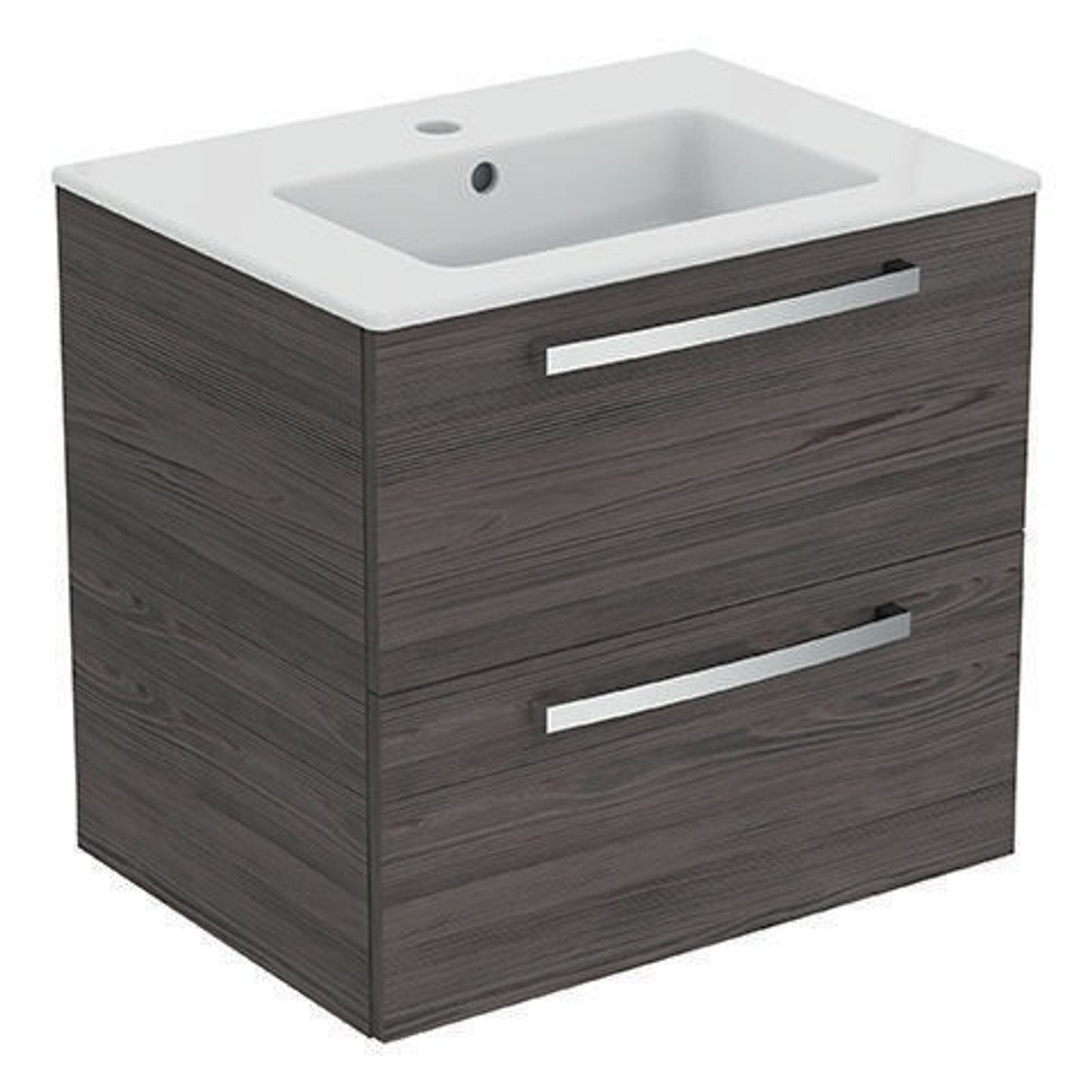 Ideal Standard Waschtisch/Möbel-Paket Eu 610x450x565mm Weiß / Lava Grau Dekor