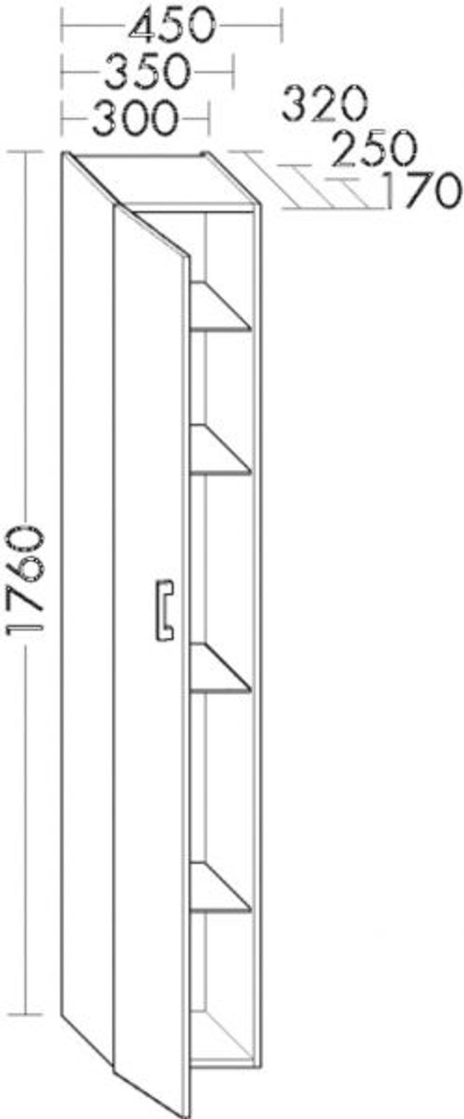 Burgbad Hochschrank HSCN045 Sys30 320x450x1760 PG1