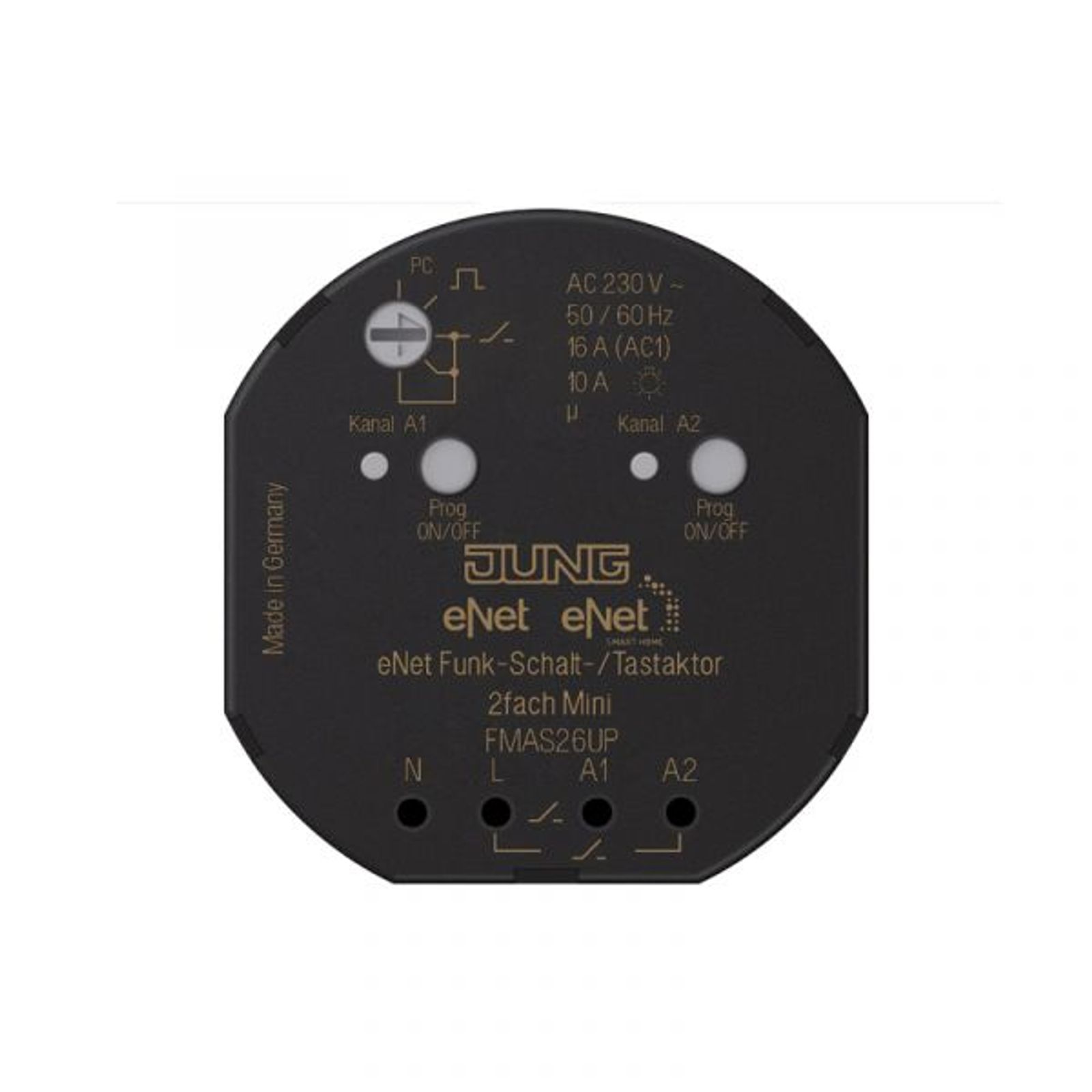 Jung Schaltaktor Funkbus UP TE 2Ausg 10A eNet FM AS 26 UP 2300W 230V