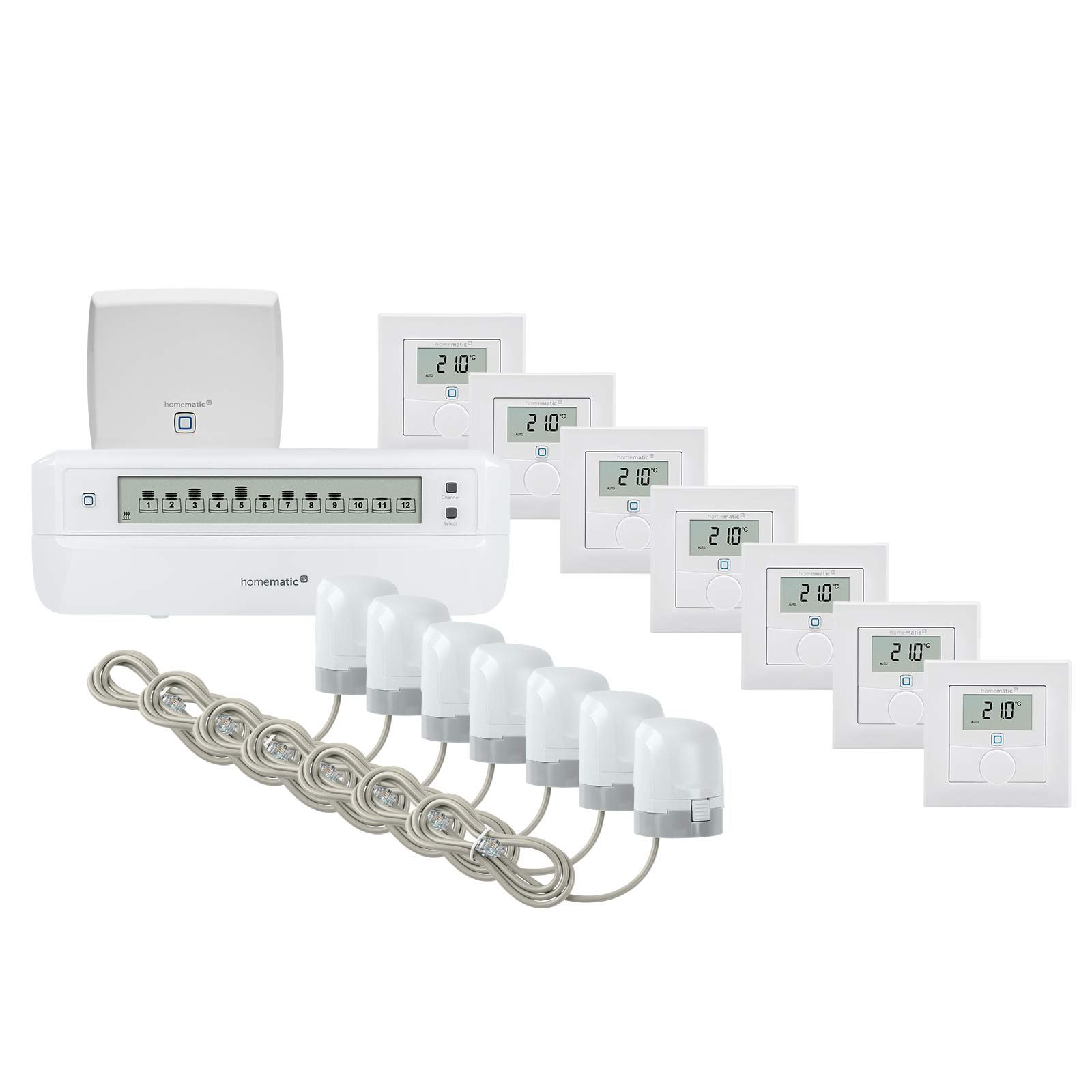 Homematic IP Smart Home Fußbodenheizung motorisch Set für 4 Zimmer