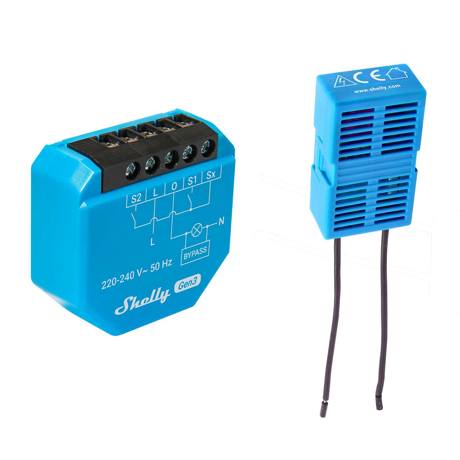 Shelly 1L Gen3 1-Kanal-Relais WLAN-gesteuerter Smart-Schalter ohne Neutralleiter inkl. Bypass WLAN, BT, unterputz