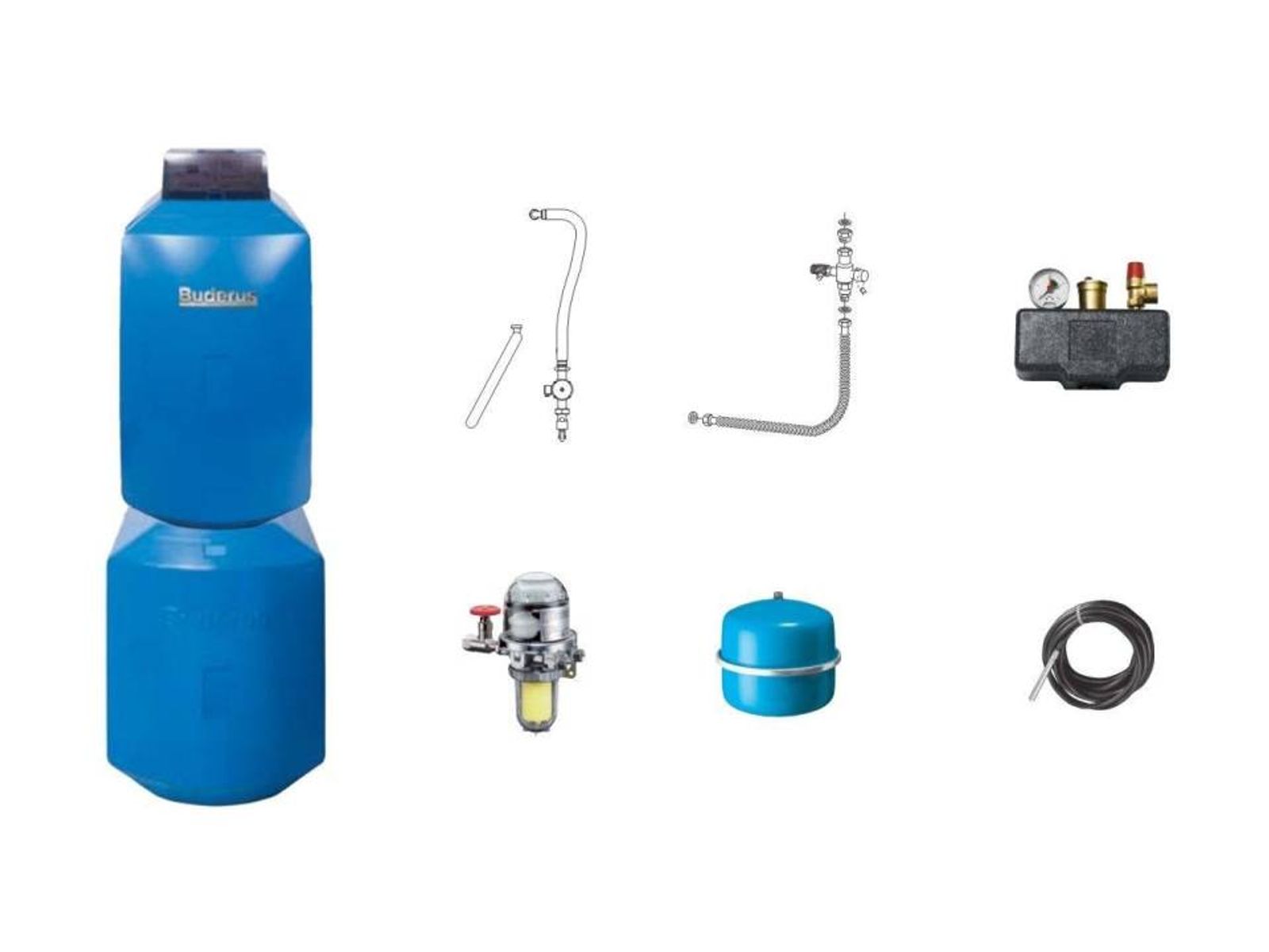 Buderus Paket K31/2 Öl-Brennwert-Heizgerät Logaplus GB125 18 kW Speicher Logalux LT160 Bedieneinheit Logamatic RC310 mit Mischer