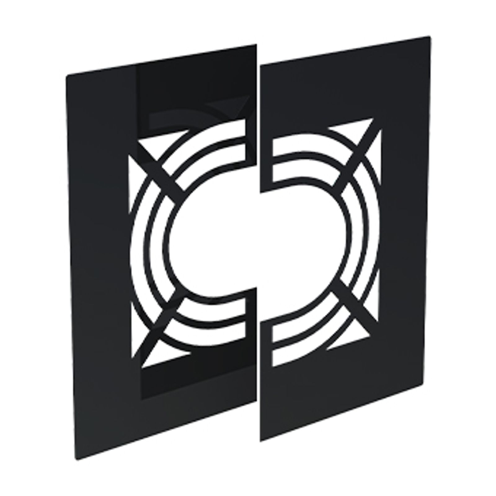 Jeremias DW-BLACK Deckenblende mit Hinterlüftung 31°-45° zweiteilig Edelstahl matt schwarz