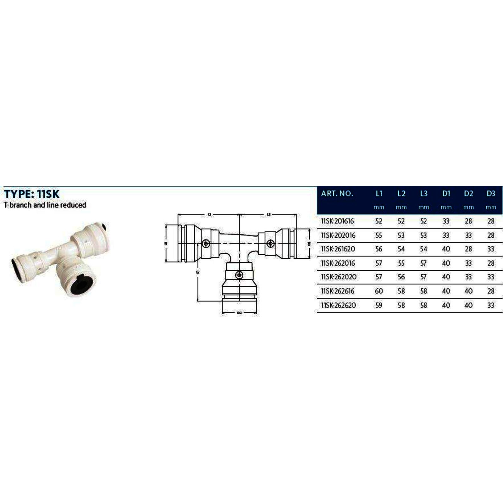 Aluverbund Steckfitting Henco Vision T-Stück reduziert 20 x 2 - 16 x 2 - 16 x 2