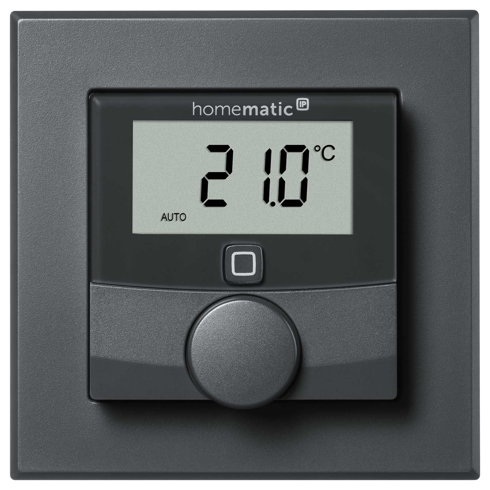 Homematic IP Smart Home Wandthermostat HmIP-WTH-A mit Luftfeuchtigkeitssensor anthrazit