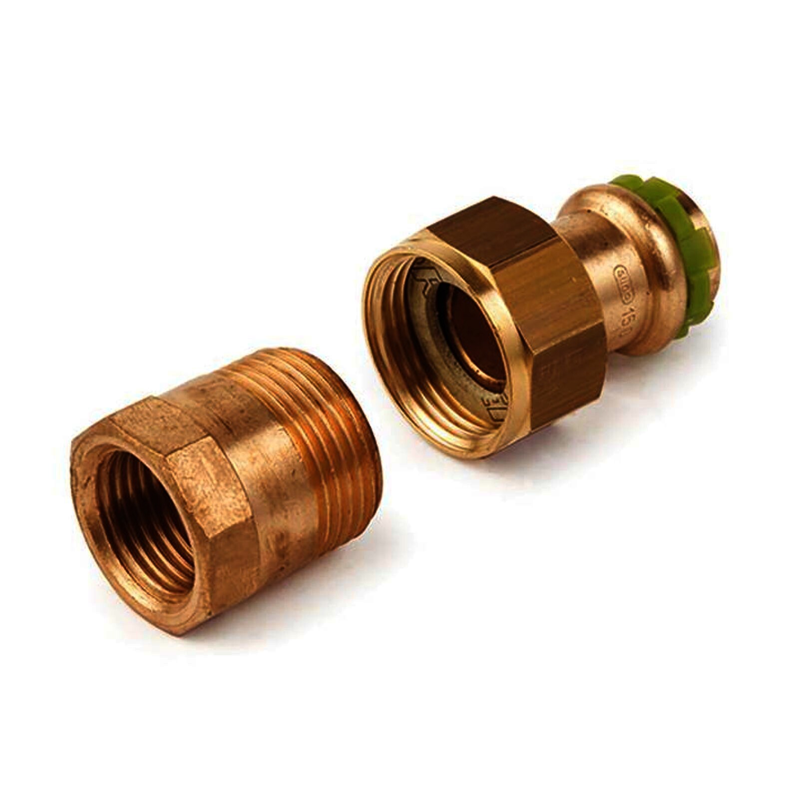 Kupfer Pressfitting Sudo-Press Durchgangsverschraubung Innengewinde 12 mm - 3/8" Kontur V DVGW