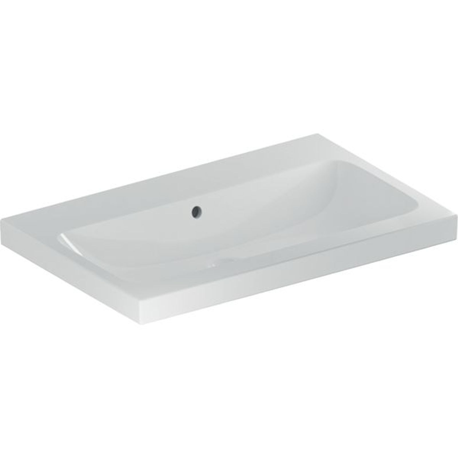 Geberit iCon Light Waschtisch 75x48cm ohne Hahnloch, mit Überlauf, weiß