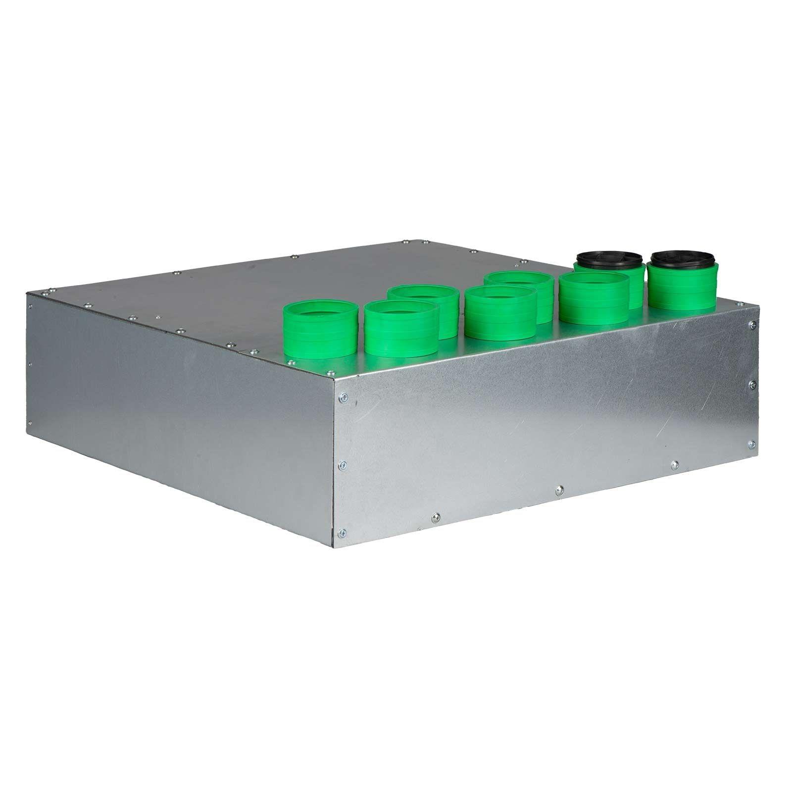 AERIVA Luftverteiler mit Schalldämpfer DN 160, 8 x DN 75