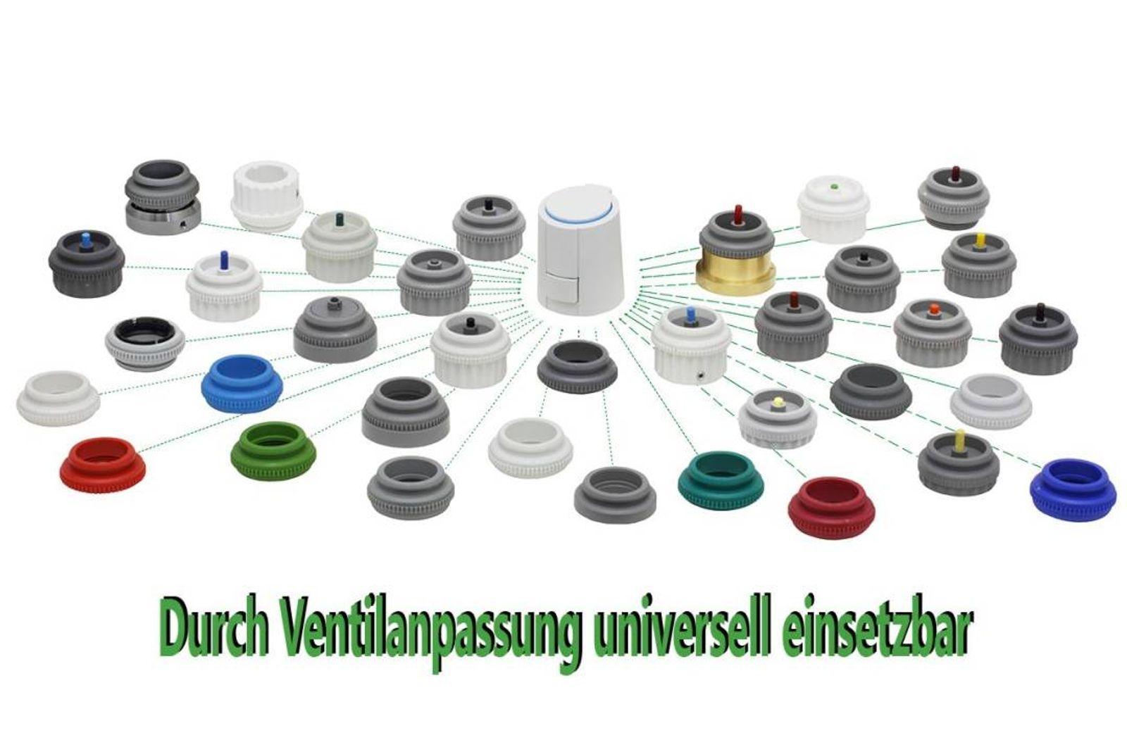 Stellantrieb Fußbodenheizung 230 V NC Alpha 5 Ventilanpassung VA80