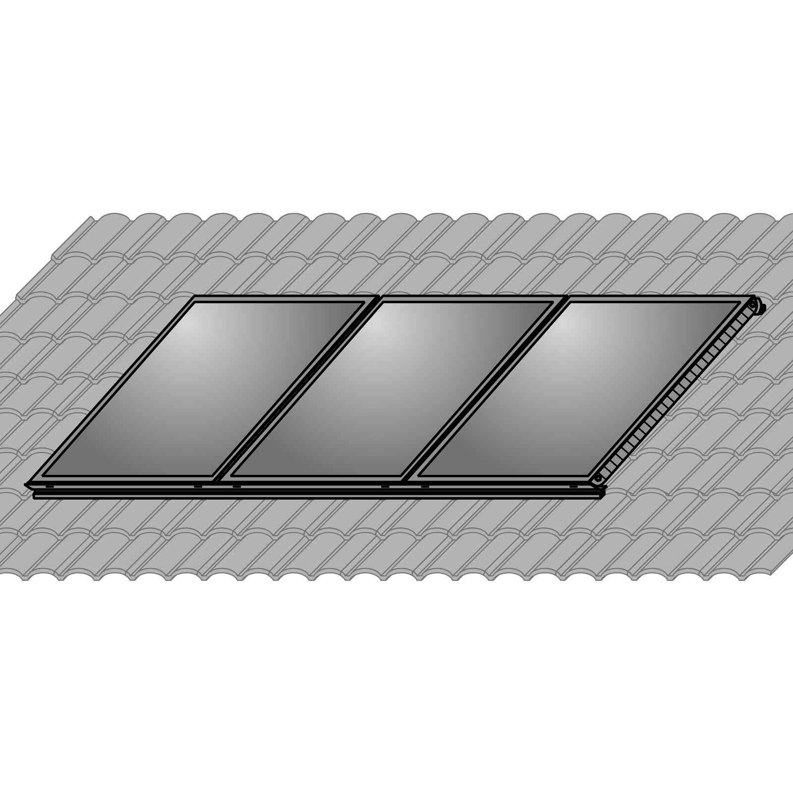 Wolf Solar Paket 6,9 m² mit 3 Flachkollektoren TopSon F3-1, SM1-2 Regelung