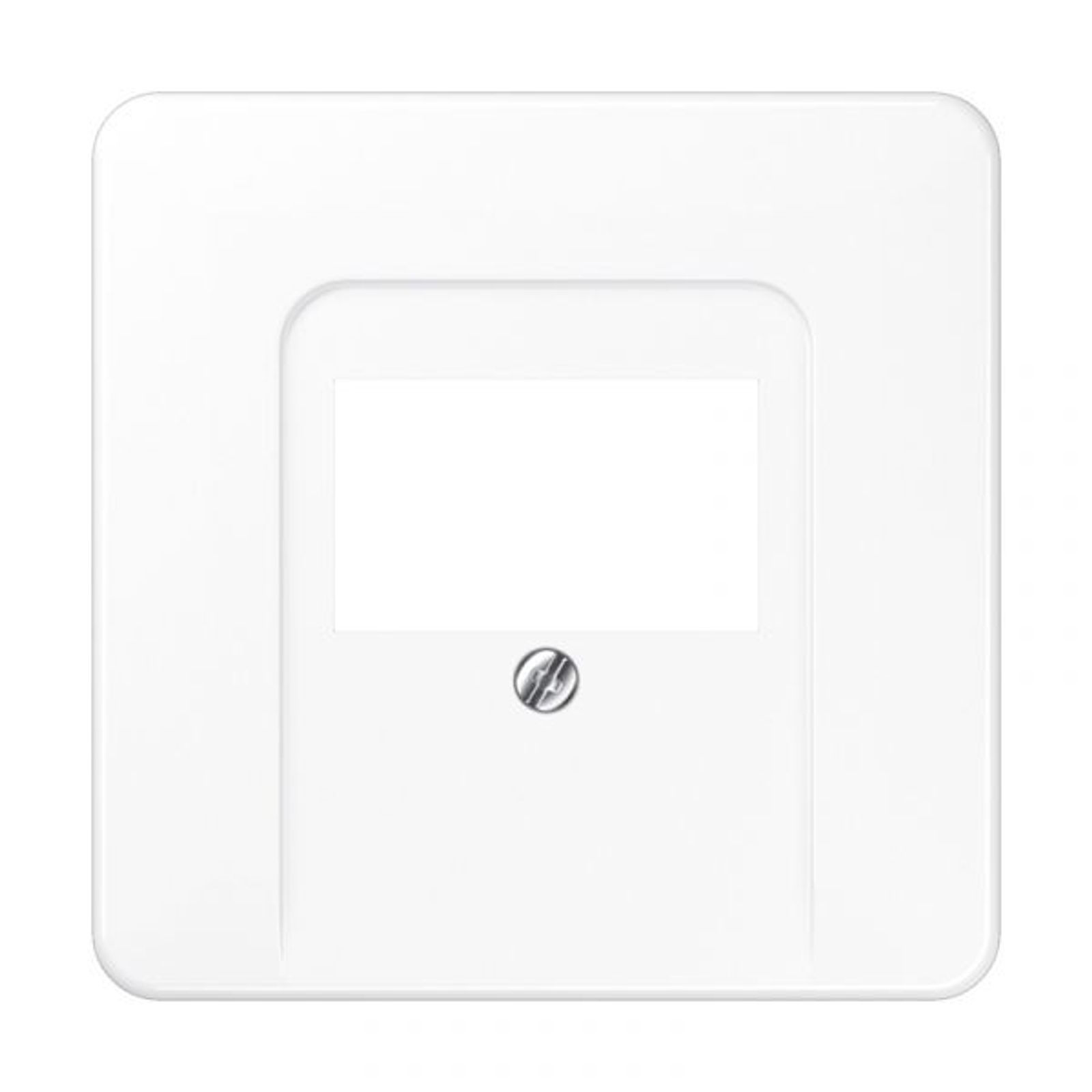 Jung Zentralplatte TAE 1-fach alpinweiß Schraubbef CD 569 T WW glänzend ohne Beschriftungsfeld