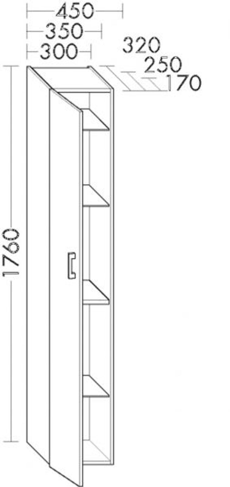 Burgbad Hochschrank HS 3520 Sys30 320x350x1760 PG3