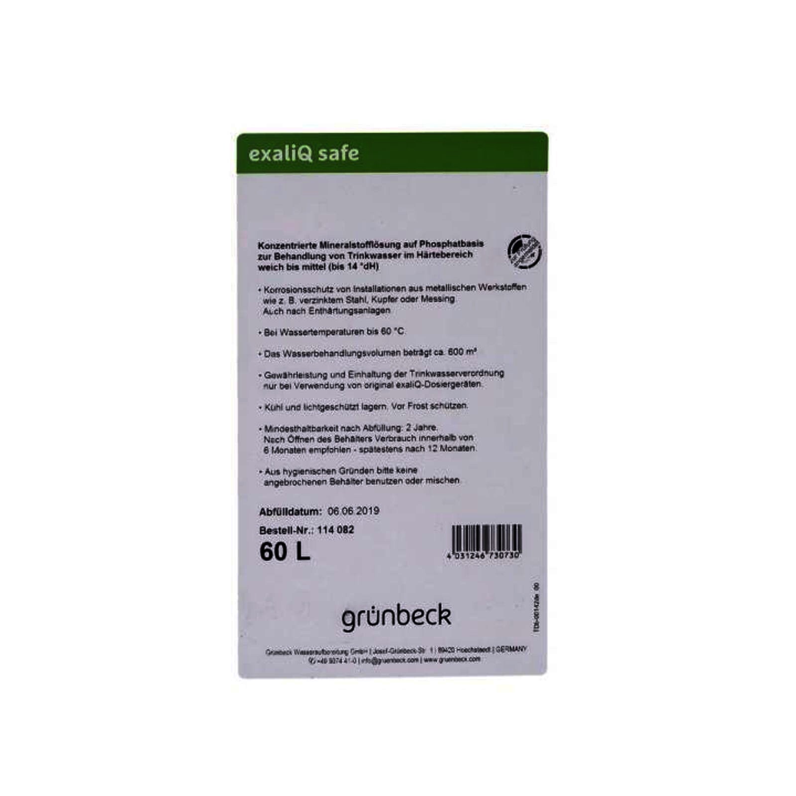 Grünbeck Mineralstofflösung exaliQ safe 60 Liter