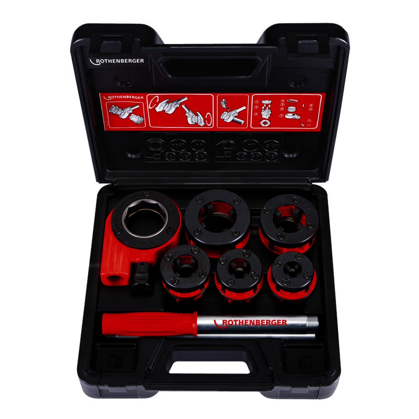 Rothenberger Ratschen-Gewindeschneidkluppen Set SUPER Cut 3/8 - 1 1/4 Zoll