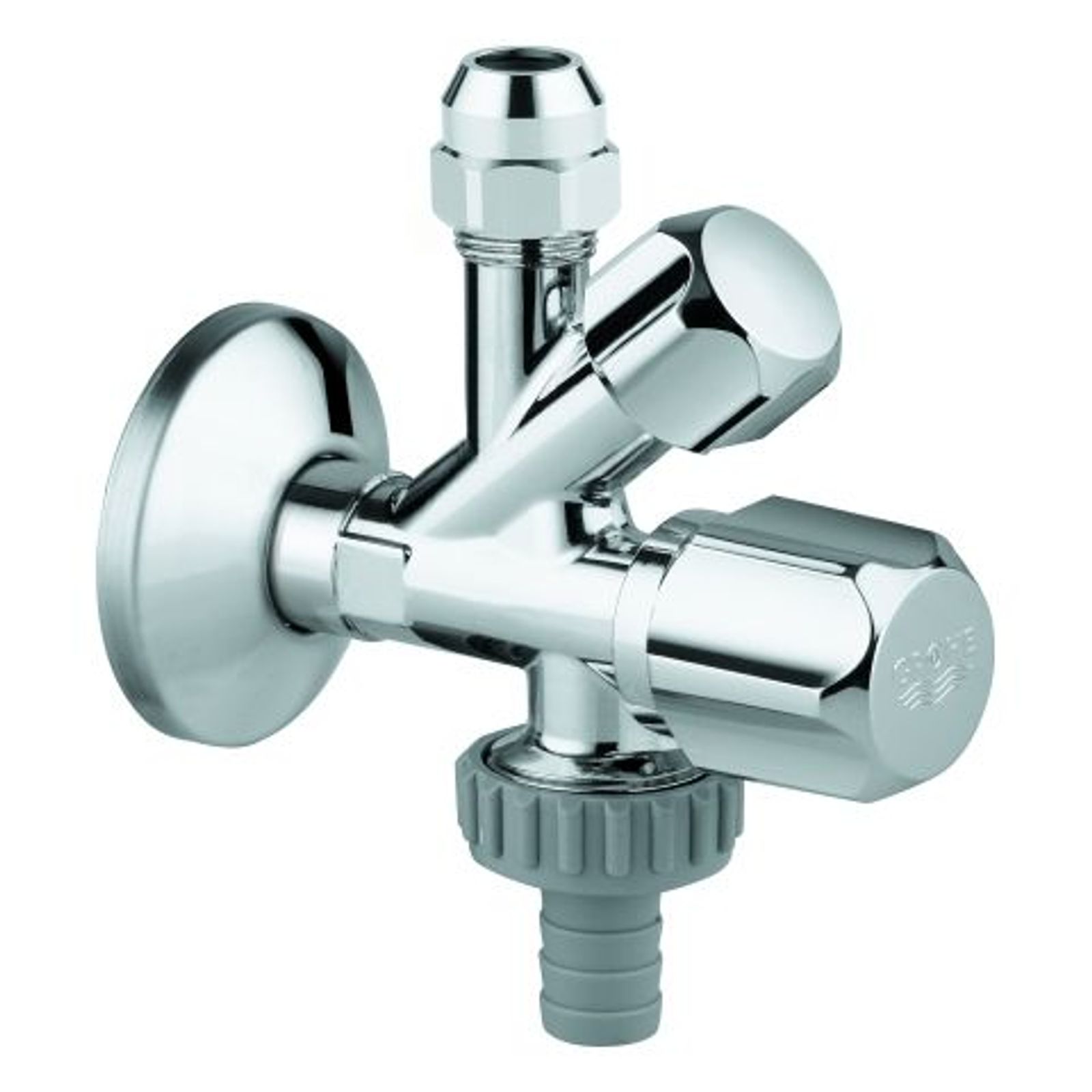 GROHE Kombi-Eckventil 22036 DN15 1/2 Zollx3/8 Zollx3/4 Zoll selbstd A -gew chrom