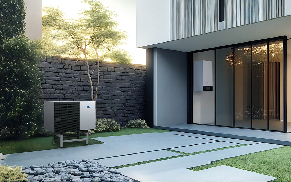 Viessmann Wärmepumpe im Garten