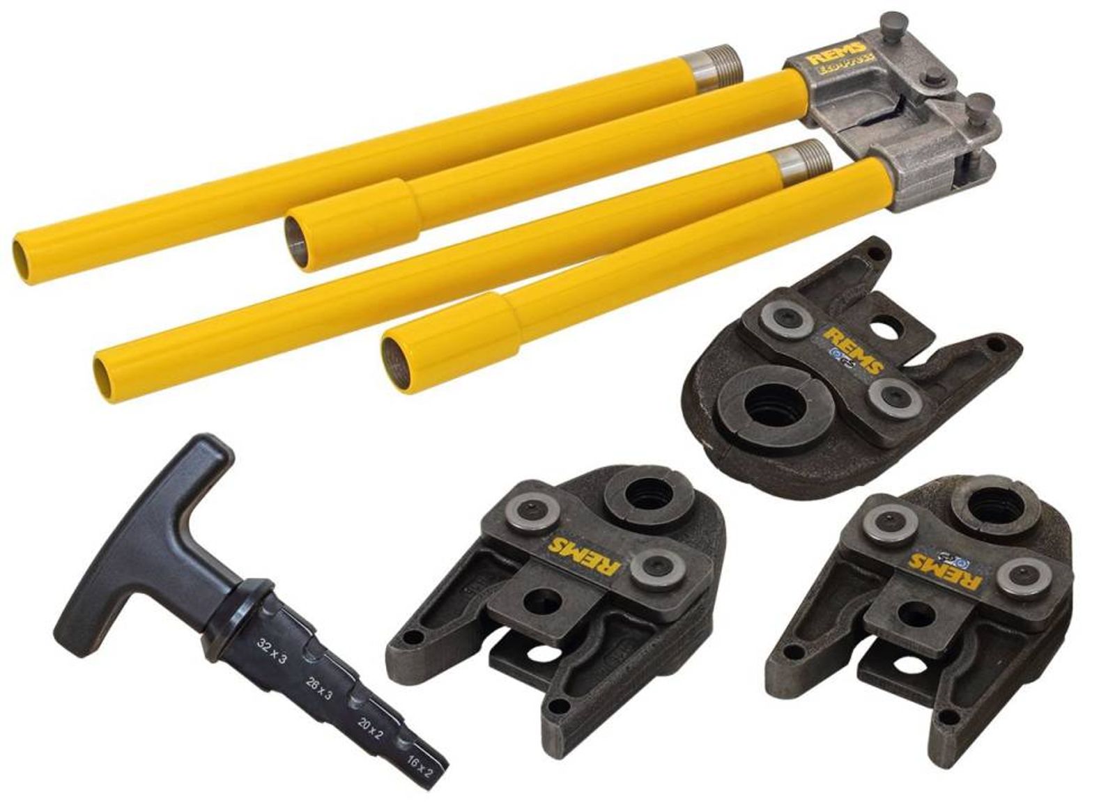 Rohrinstallation REMS Fitting - Manuelle Pressmaschine Set mit Pressbacken TH