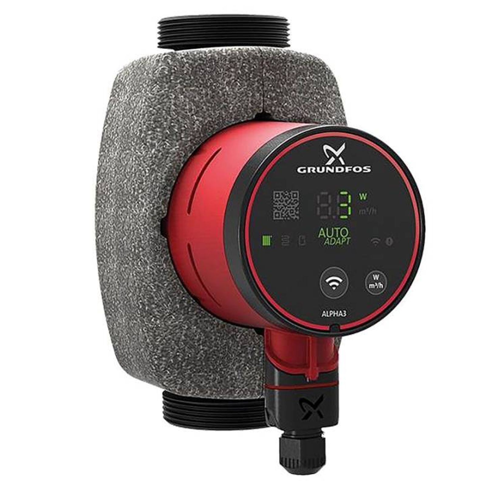 Grundfos Alpha3 32-80 180 mm Hocheffizienz-Umwälzpumpe inkl. Wärmedämmschale