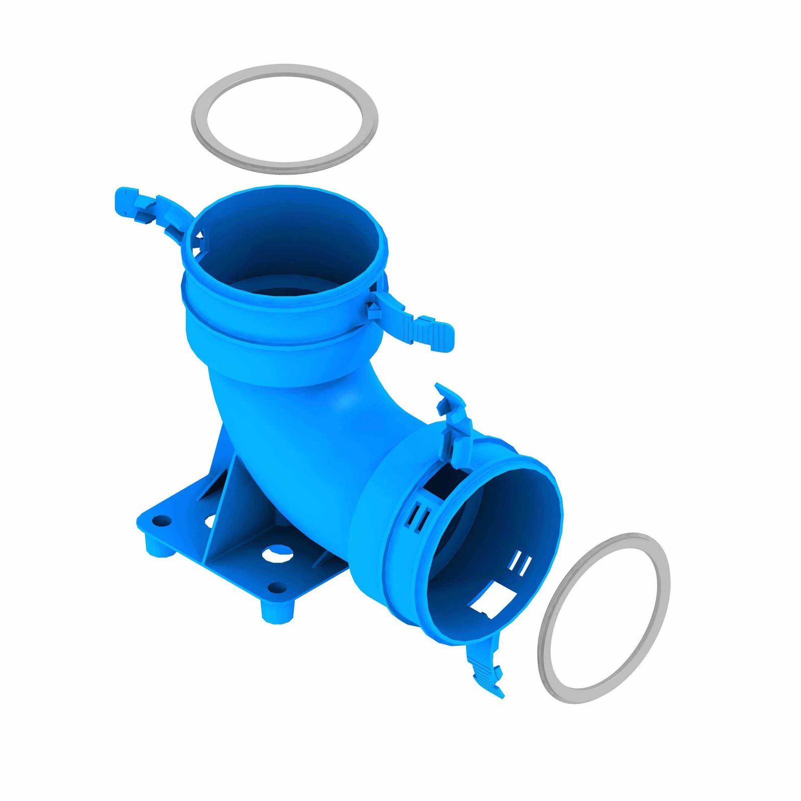 Kermi x-well Bogen Lüftungskanal 90 Grad mit Fuß NW 92