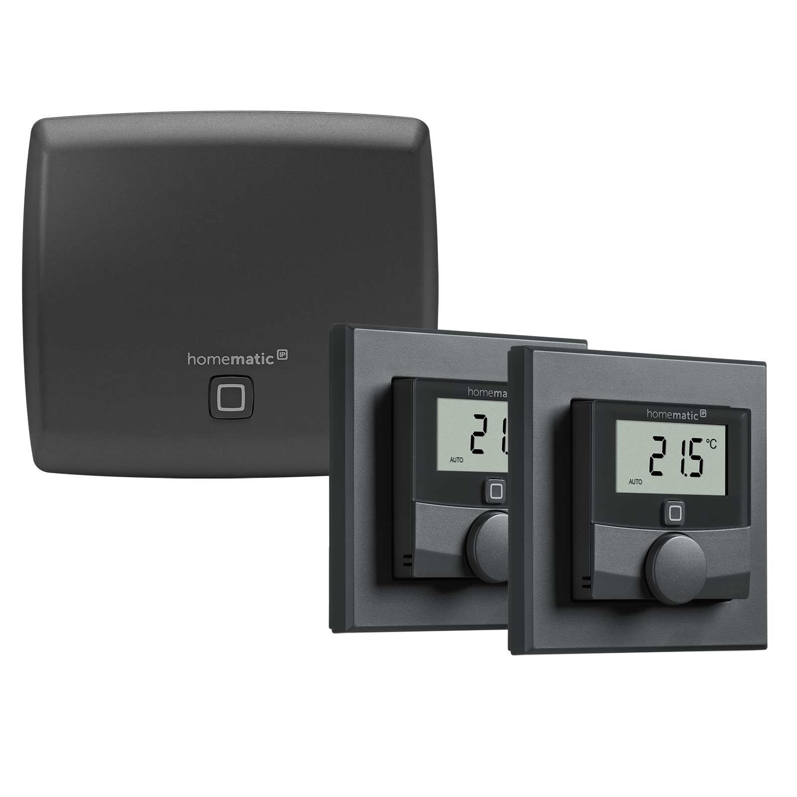 Homematic IP Smart Home Set smarte Fußbodenheizung anthrazit für 2 Räume