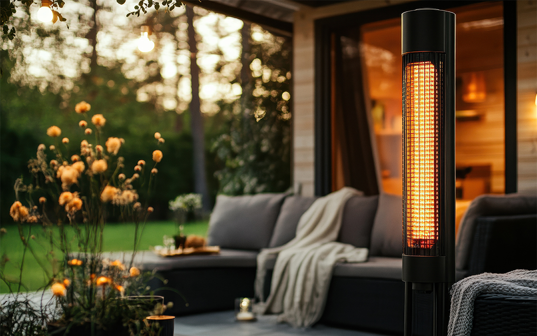 Heizstrahler auf der Terrasse