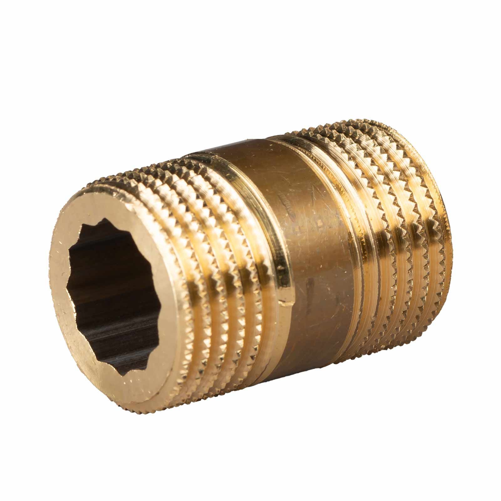Messing Gewinde-Fitting Distanz Doppelnippel 3/4"-3/4" L= 30 mm, schwere Ausführung