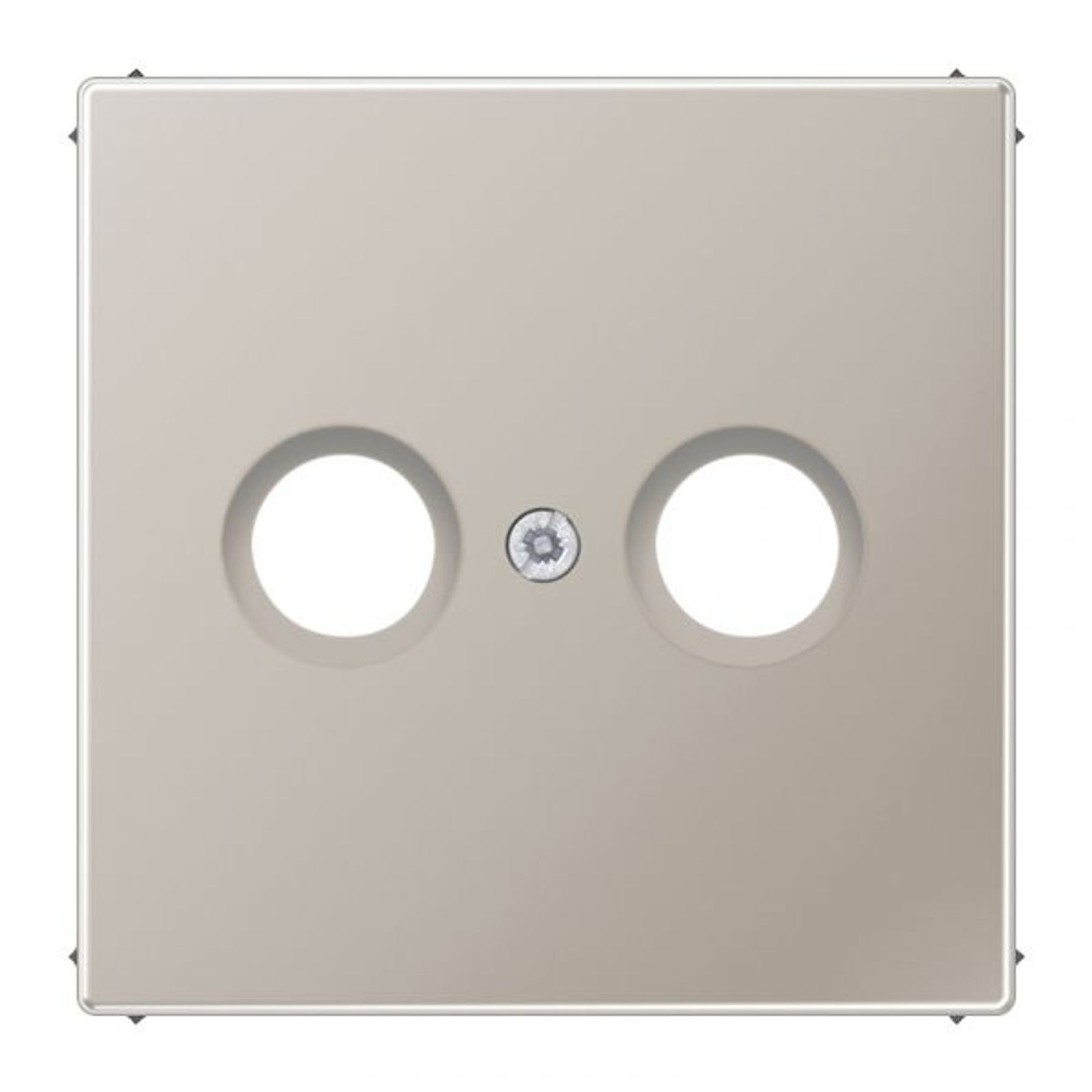 Jung Zentralplatte Ant.dose 2-fach Edelstahl mit LS ES 2990 TV Schraubbef