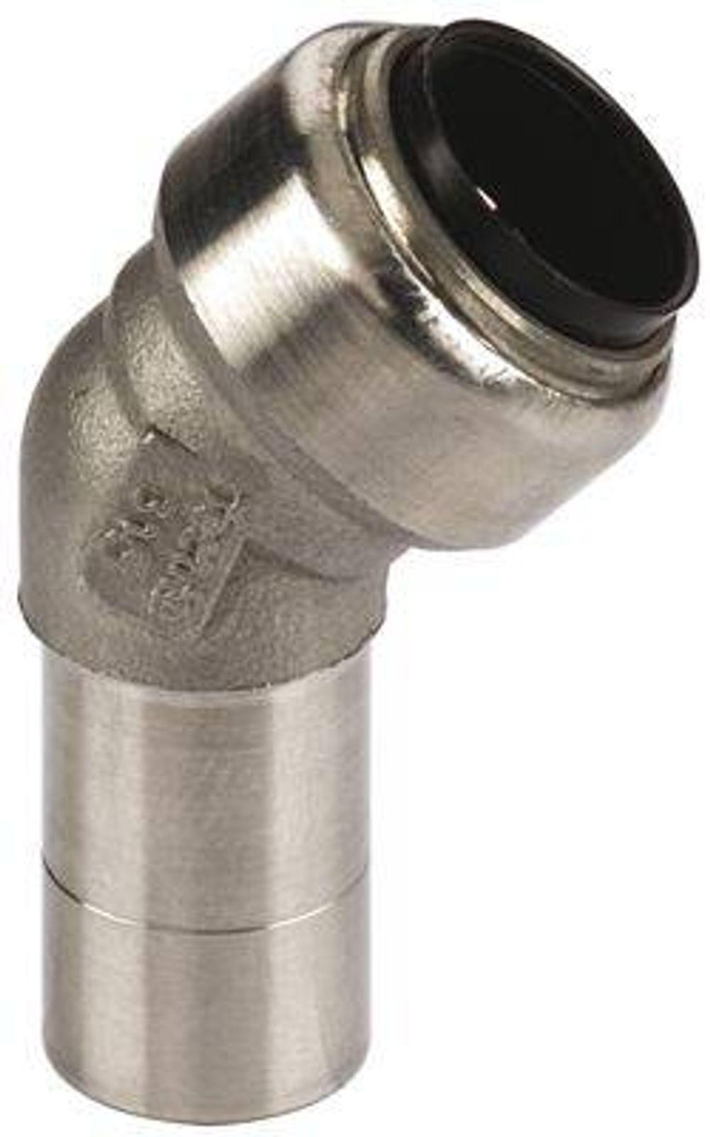 Edelstahl Steckfitting Tectite Bogen 45° 22 mm innen-außen lösbar DVGW