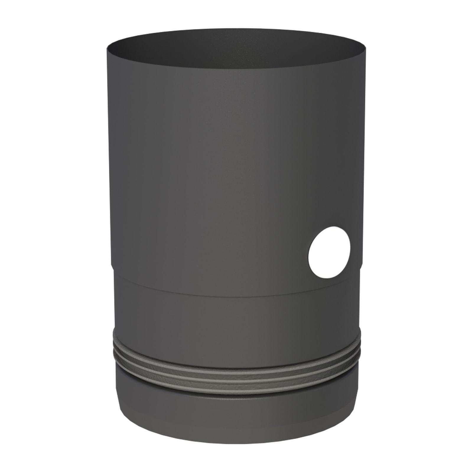Jeremias PELLET-LINE Geräteanschluss mit Einzug und Messstutzen  Edelstahl schwarz Ø 80 mm