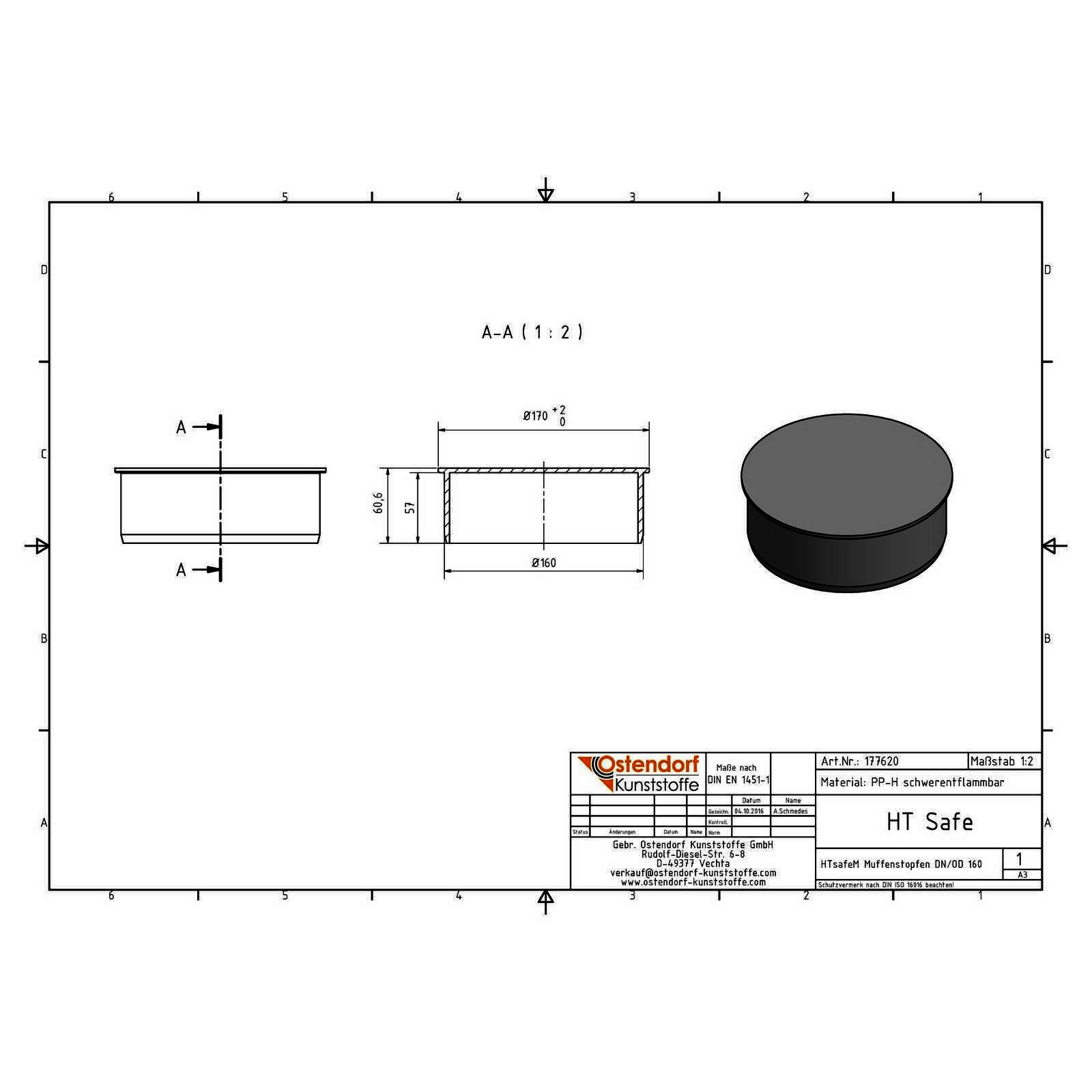 HTsafeM Muffenstopfen DN 160