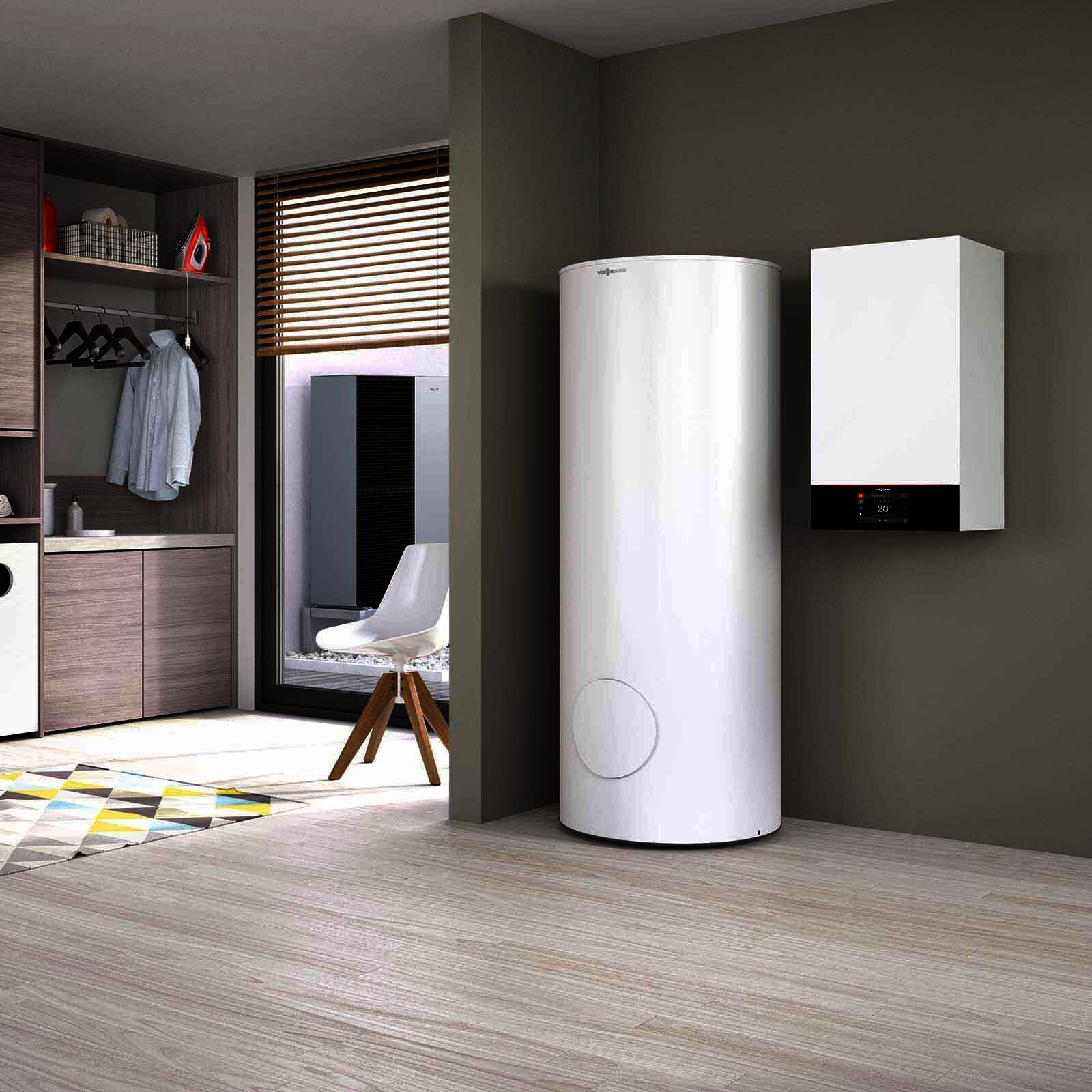 Viessmann Paket Vitocal 150-A Luft/Wasser-Wärmepumpe 9,7 kW AWO-M-E-AC 151.A10 230V Monoblock mit Speicher Vitocell 100-V CVWC 250l