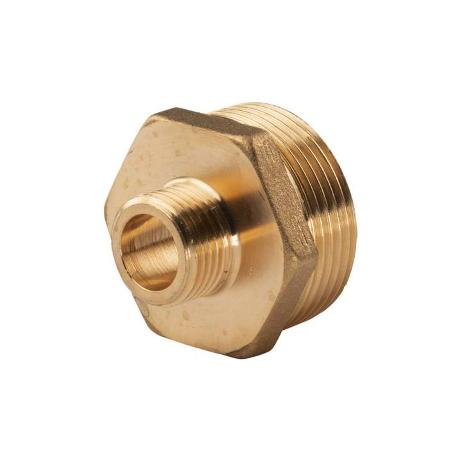 Messing Gewinde-Fitting Reduziernippel 1 1/4''AG (DN 32) - 1/2"AG (DN 15) - schwere Ausführung