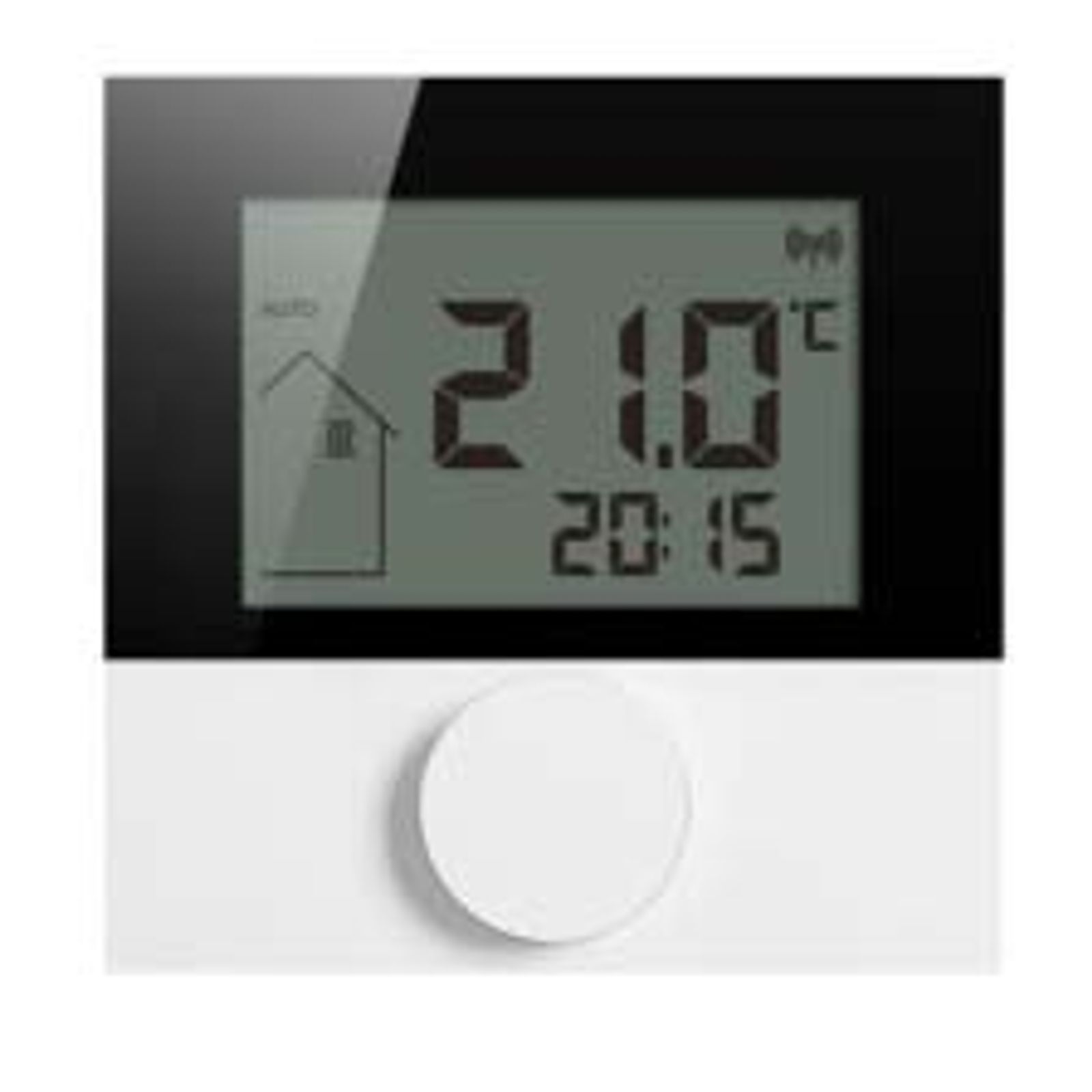 Möhlenhoff Alpha 2 Funk-Raumregler mit LC-Display, weiß mit Designscheibe RDF64242-01N1