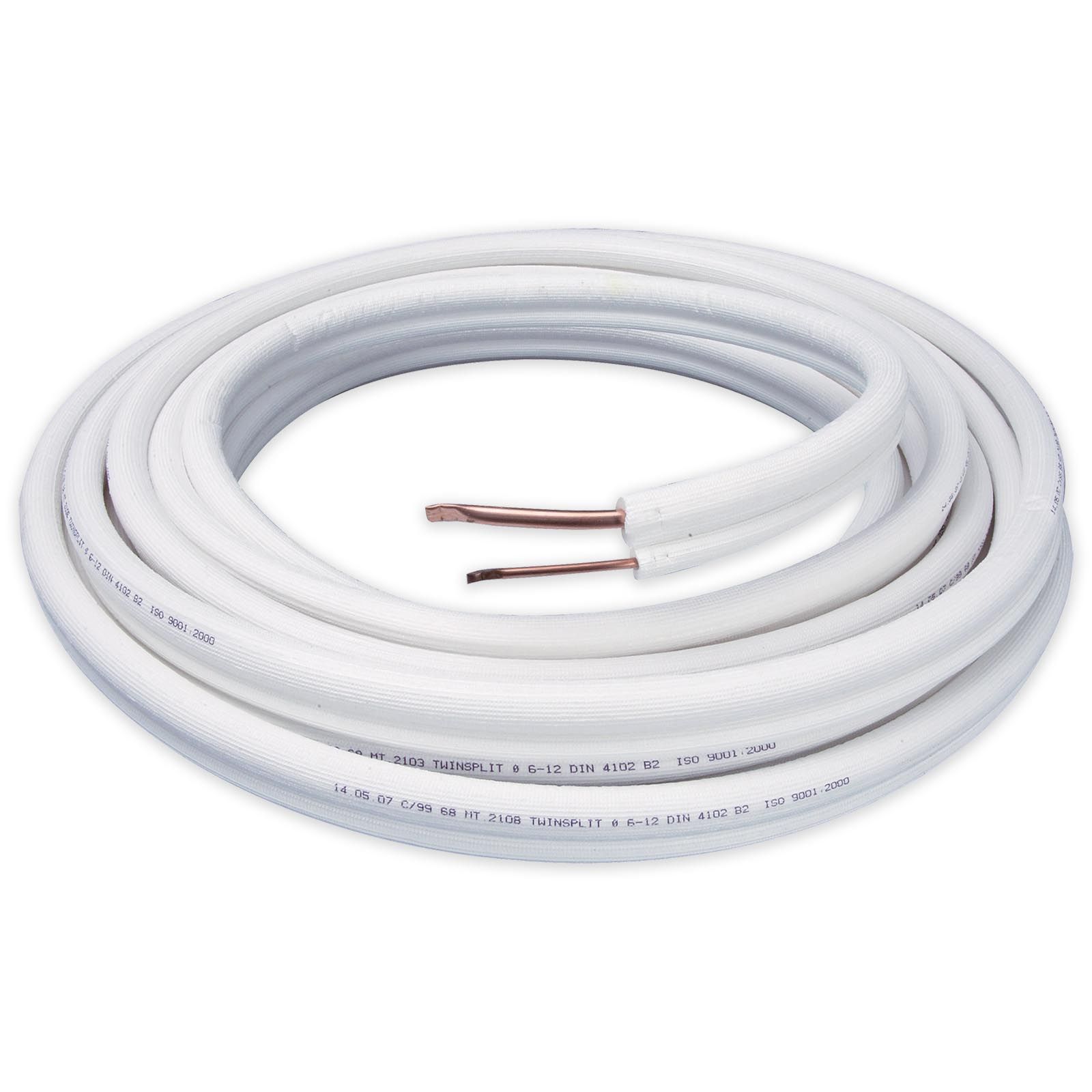 Kupferdoppelrohr 6x1 / 12x1 mm mit Wärmedämmung 20 m