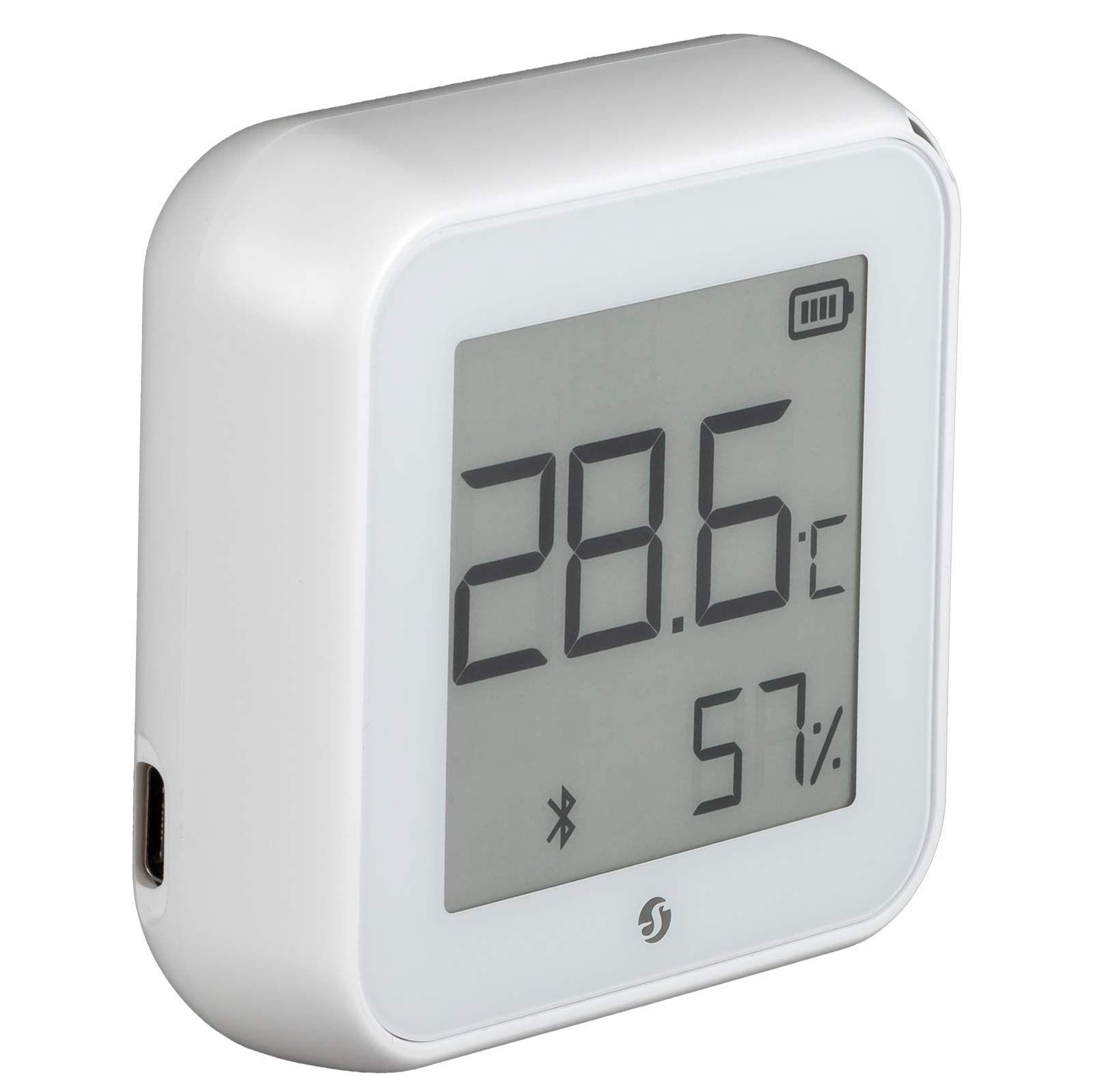 Shelly H&T Gen3 Temperatur- und Feuchtigkeitssensor, WLAN, Bluetooth, USB C, batteriebetrieben, weiß matt