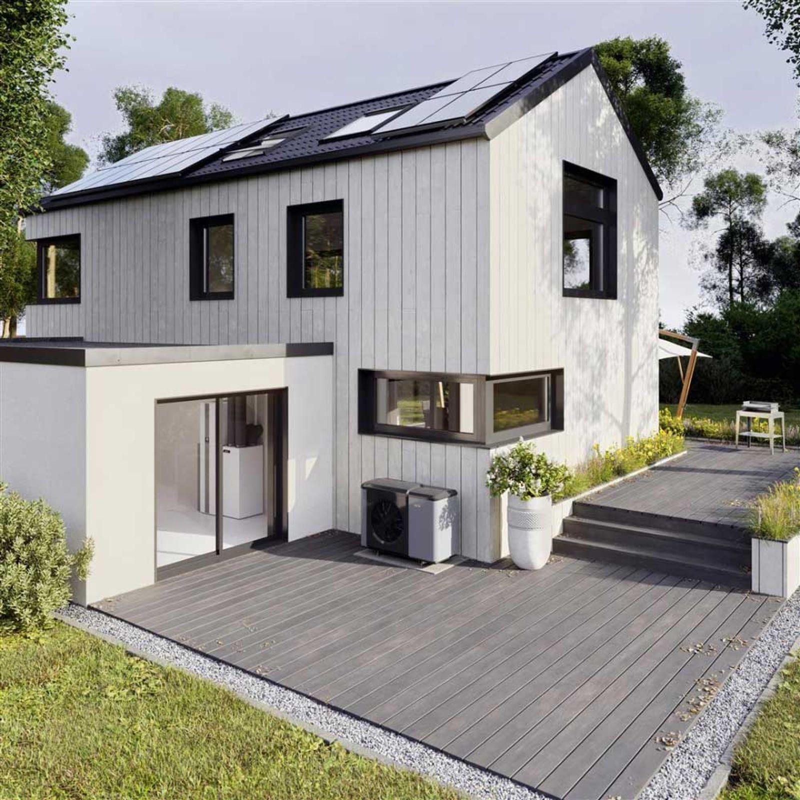 Wolf Solar Paket 9,2 m² mit 4 Flachkollektoren TopSon F3-1 Aufdach, SM2-2 Regelung und Schichten-Hygienespeicher BSH-500