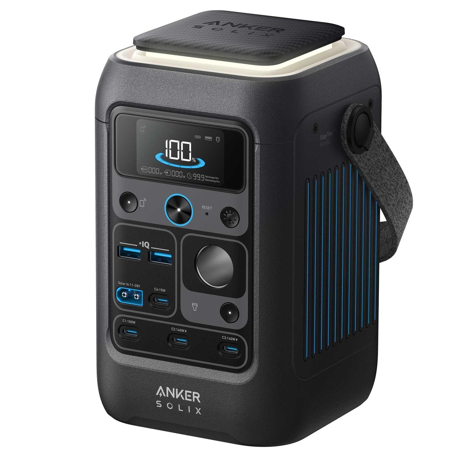 Anker SOLIX C300X DC + PS100X Set – Tragbare Powerstation mit 100W Solarpanel