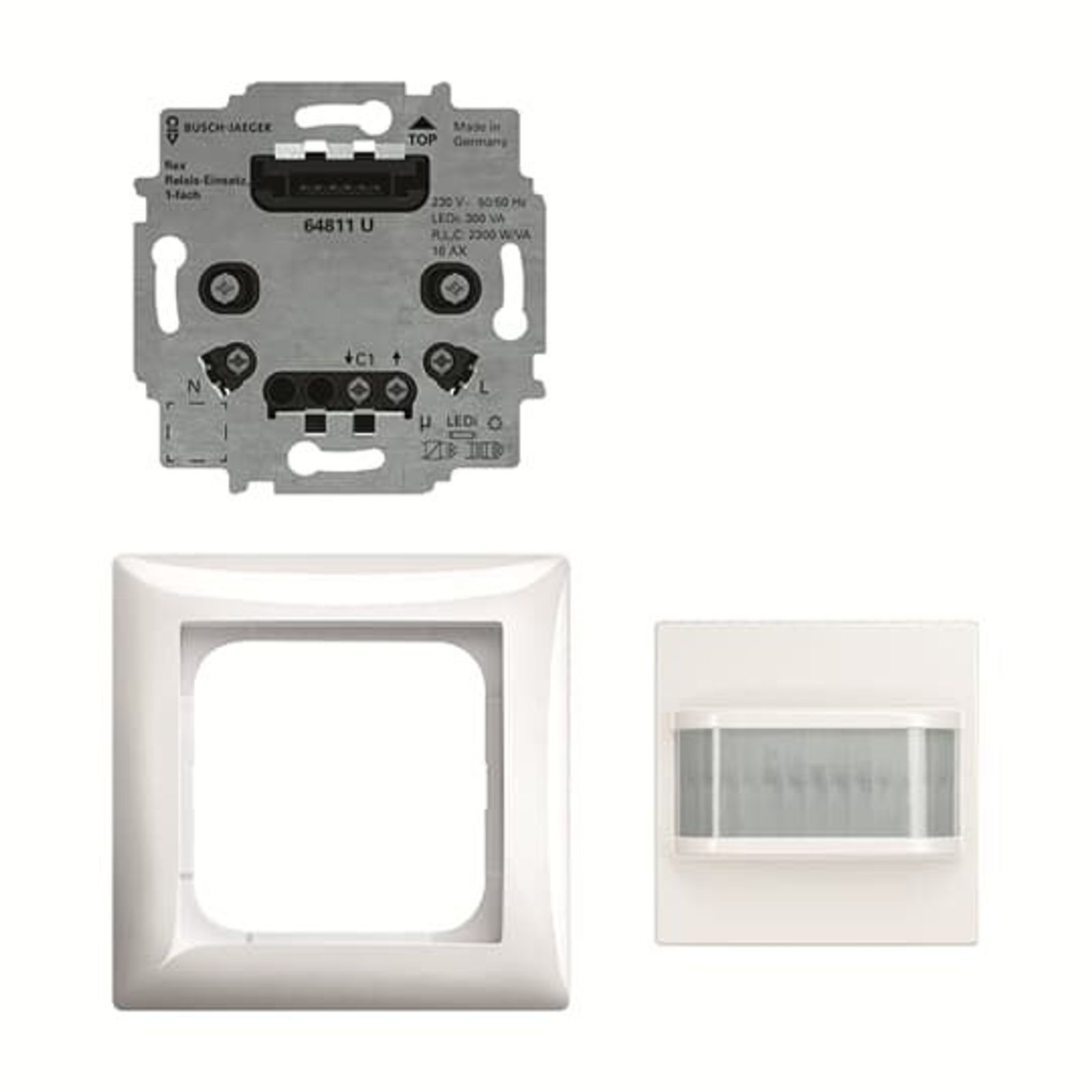 Busch-Jaeger 64762 UJ-914 Busch-Wächter® 180 flex, Komplettset mit Komfort-Sensor Selectlinse