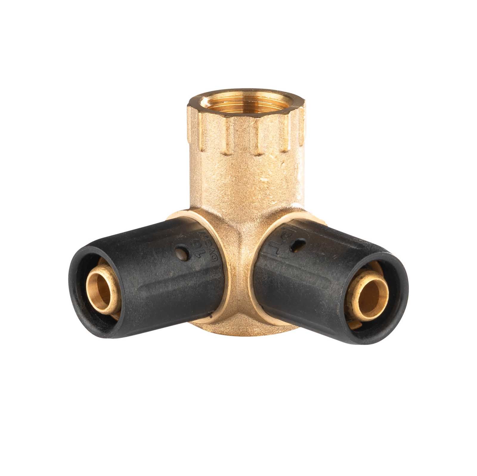 Selfio-Steck Aluverbund Steckfitting  Wandwinkel V-Form 16 x 2 mm - 1/2" - 16 x 2 mm DVGW