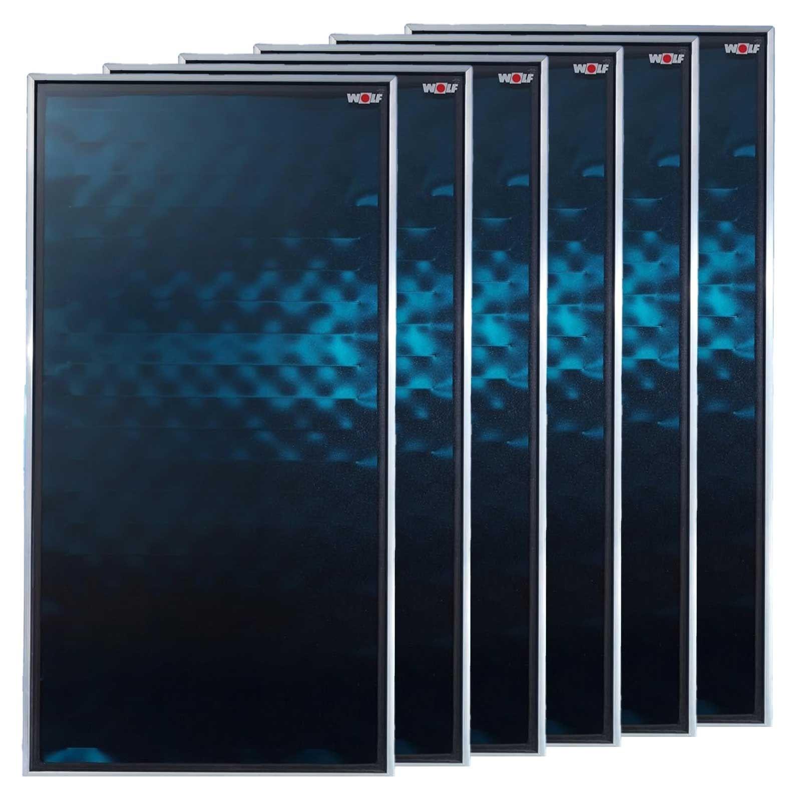 Wolf Solar Paket 13,8 m² mit 6 Flachkollektoren TopSon F3-1, SM1-2 Regelung