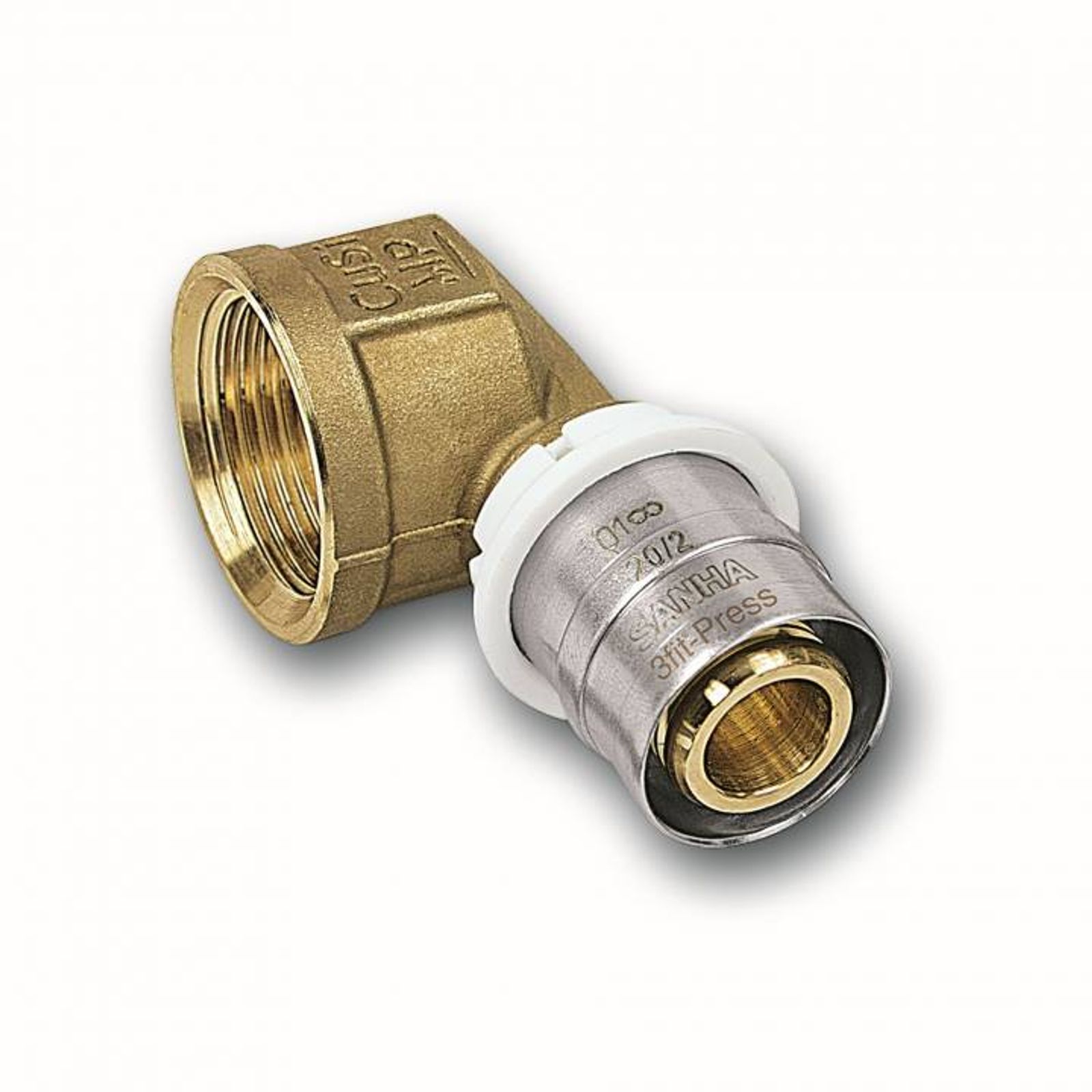 Aluverbund Pressfitting SANHA bleifrei Übergangswinkel Innengewinde 20 x 2 - 3/4" Multikontur DVGW