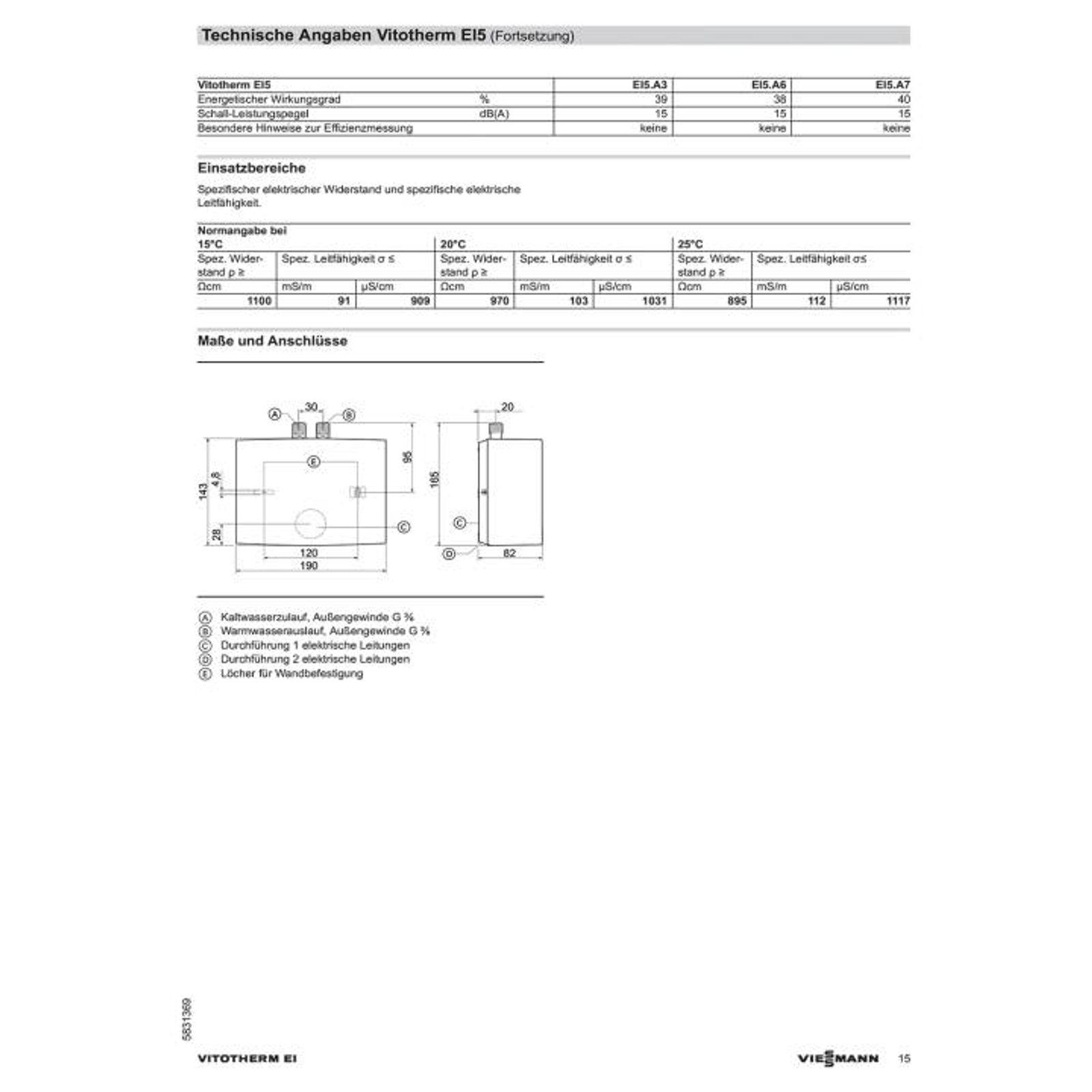 Viessmann Mini-Durchlauferhitzer Vitotherm EI5.A3 3,5 kW